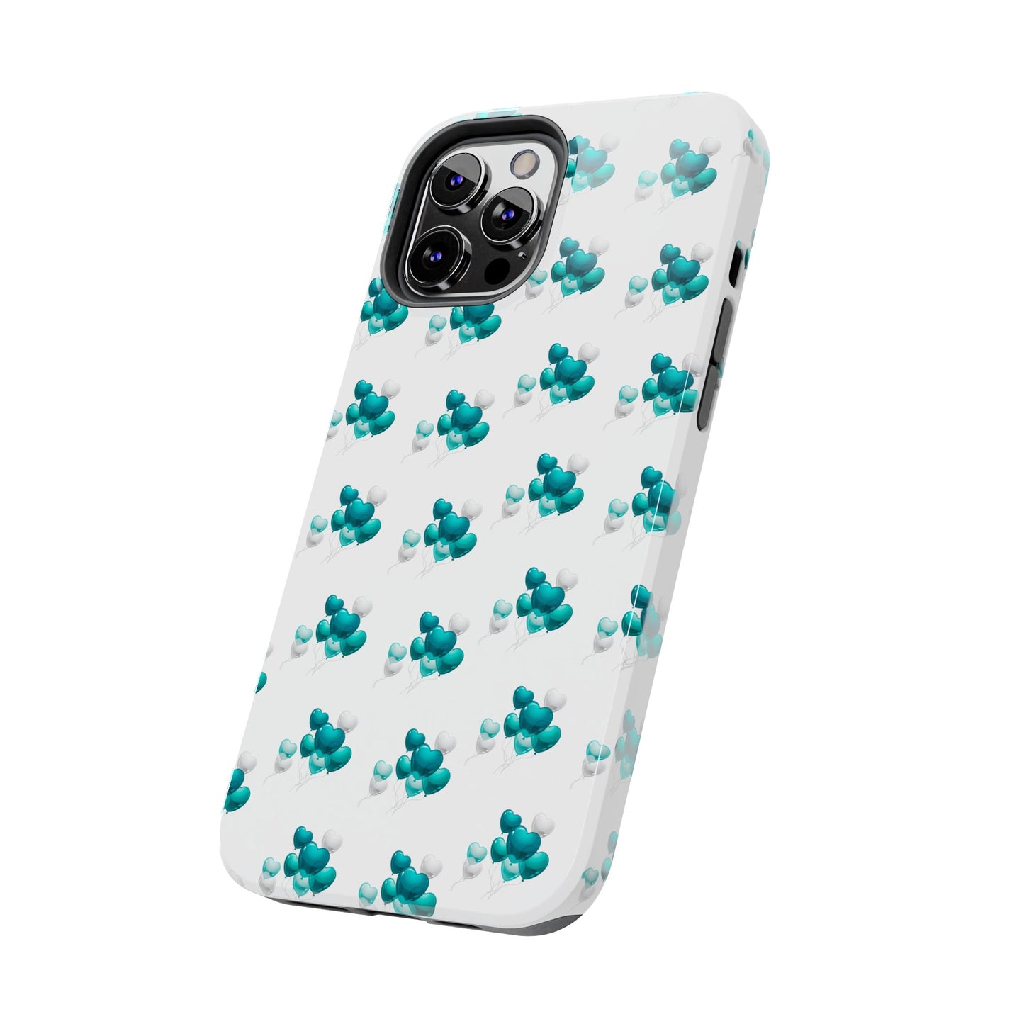 "Teal Heart Balloons" Tough Phone Case