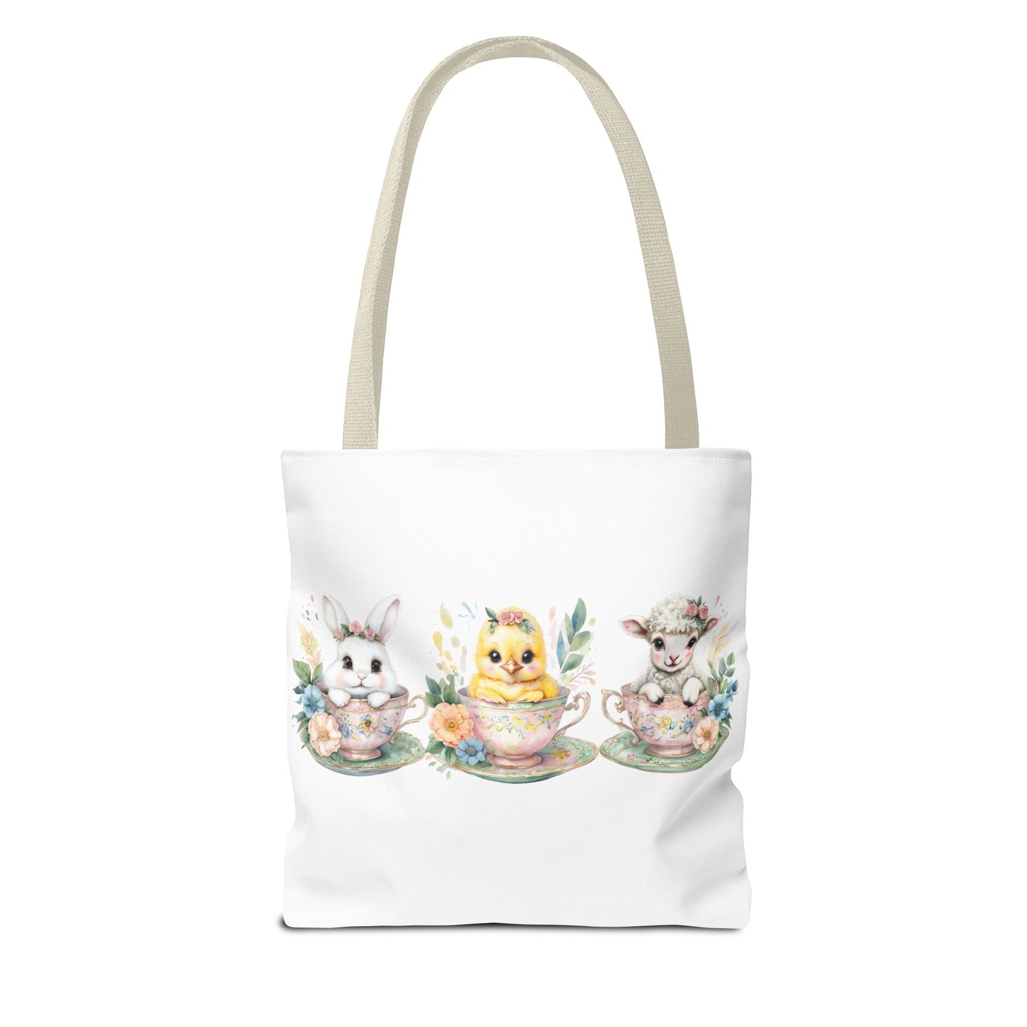 “Springtime Sippers” – Easter Teacup Cuties Tote Bag 🐰🐣🐑