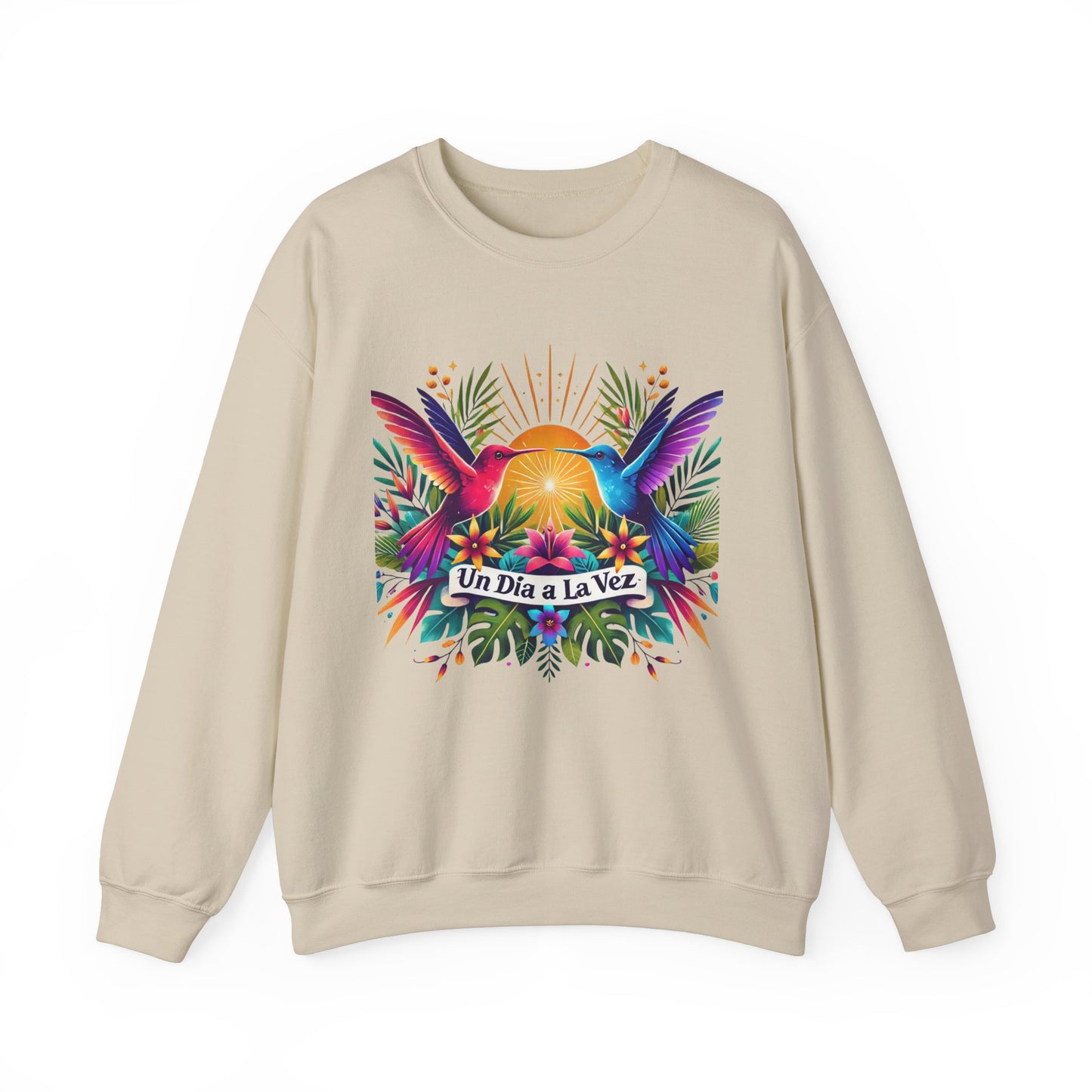 "Un Día a La Vez" Tropical Sunrise Crewneck Sweatshirt