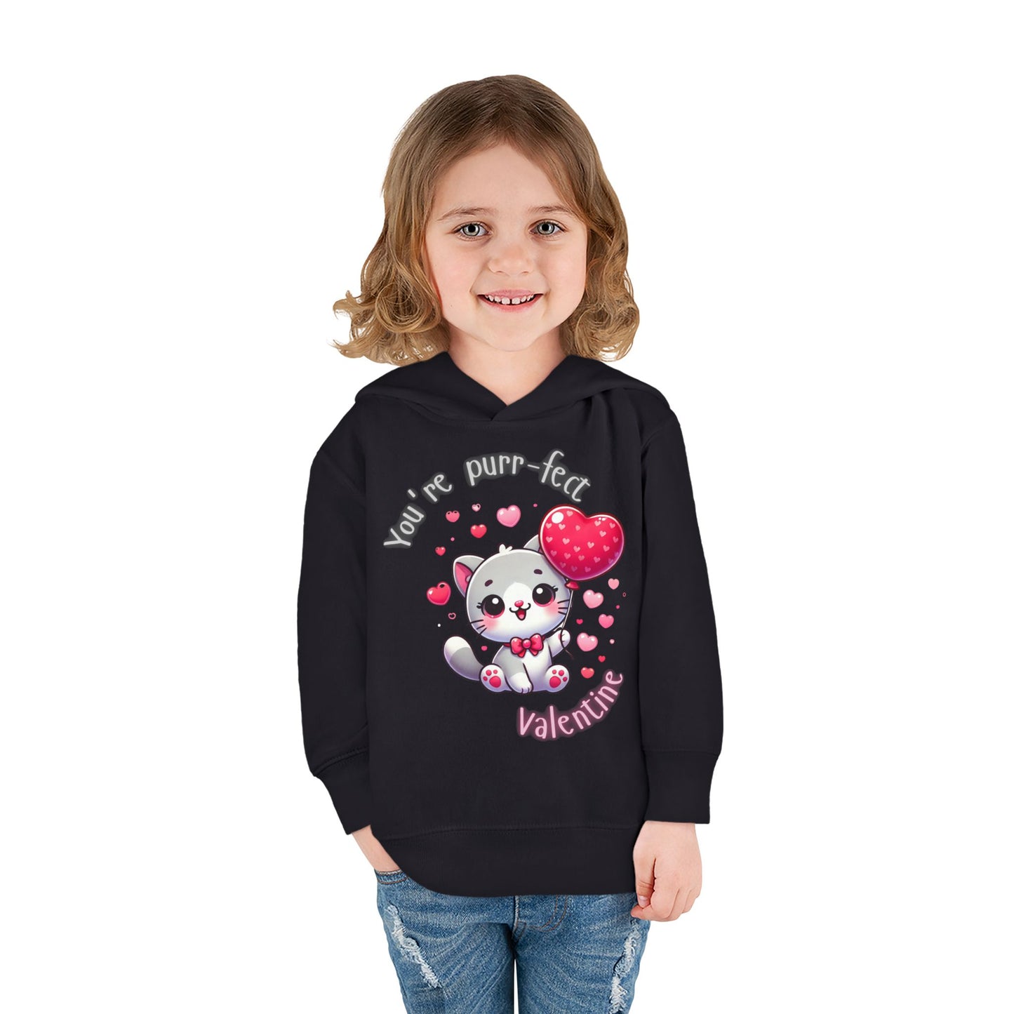 "You're Purr-fect, Valentine" Toddler Hoodie