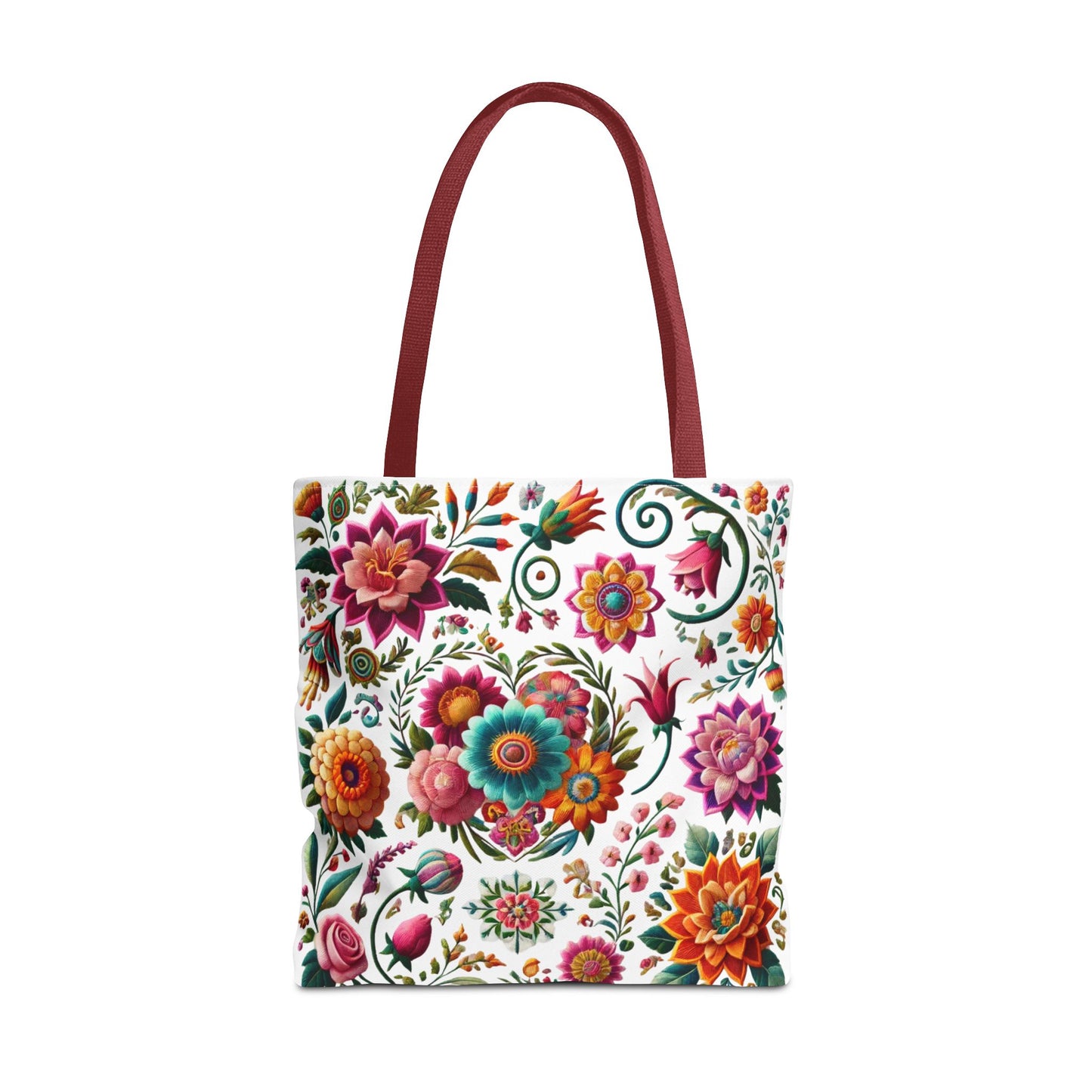 Vibrant Blooms Floral Embroidered-Style Tote Bag ๐ธ ๐ฟ