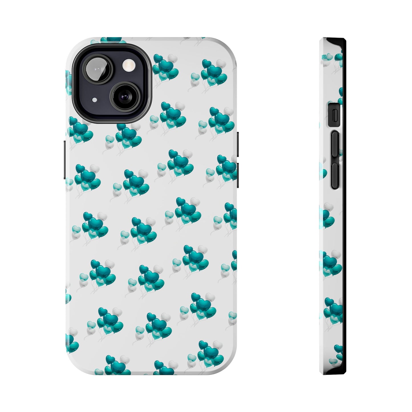 "Teal Heart Balloons" Tough Phone Case