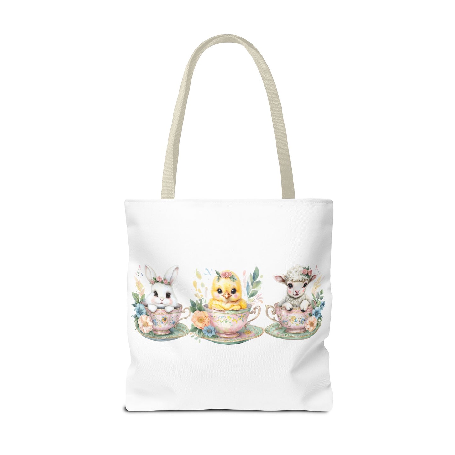 “Springtime Sippers” – Easter Teacup Cuties Tote Bag 🐰🐣🐑