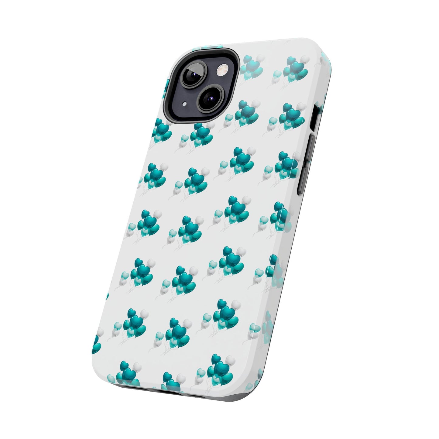 "Teal Heart Balloons" Tough Phone Case