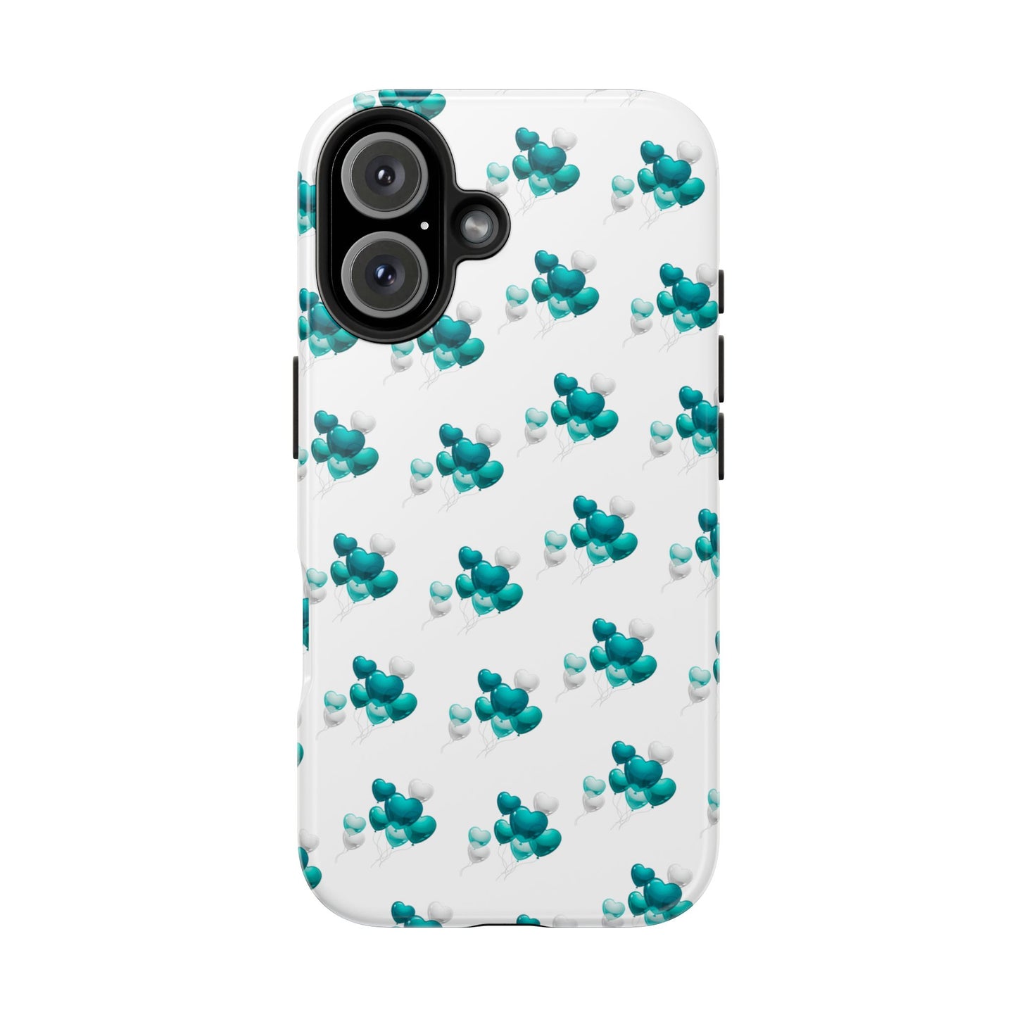 "Teal Heart Balloons" Tough Phone Case