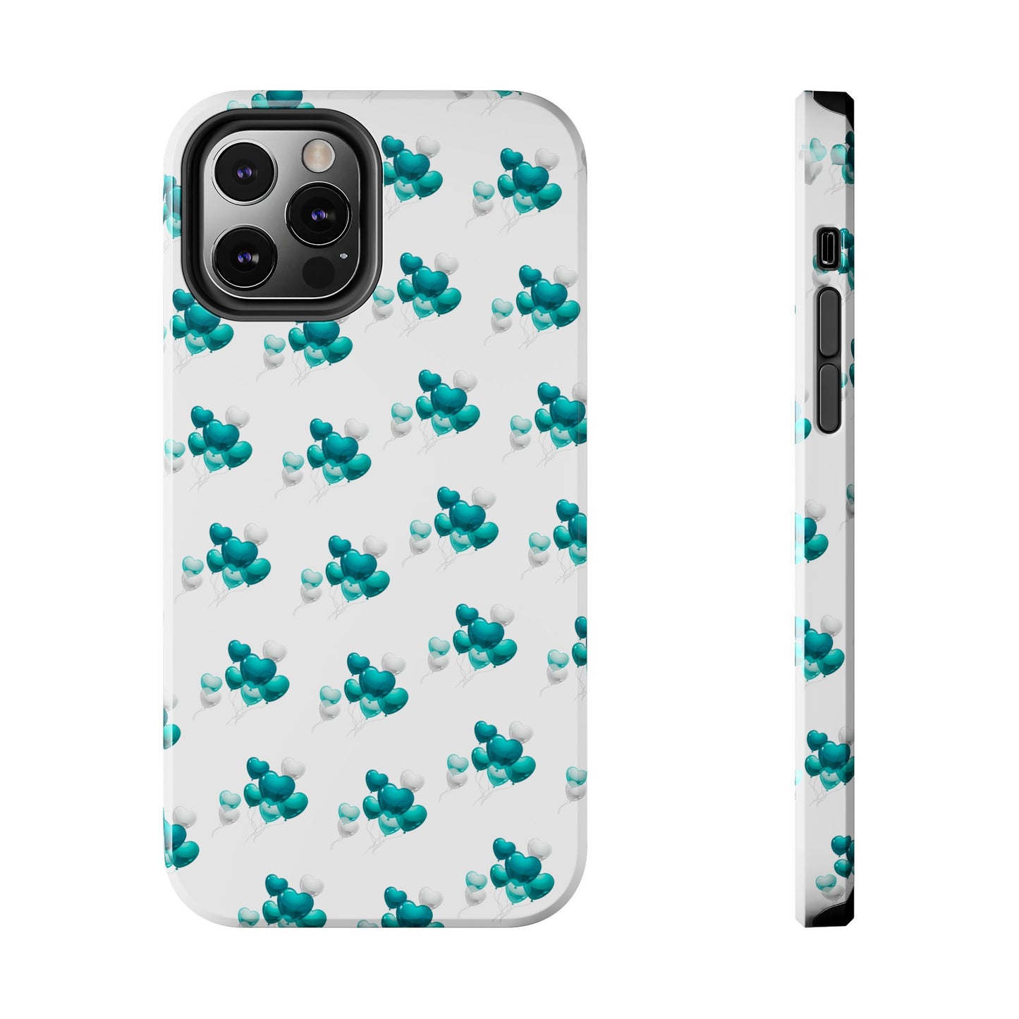"Teal Heart Balloons" Tough Phone Case