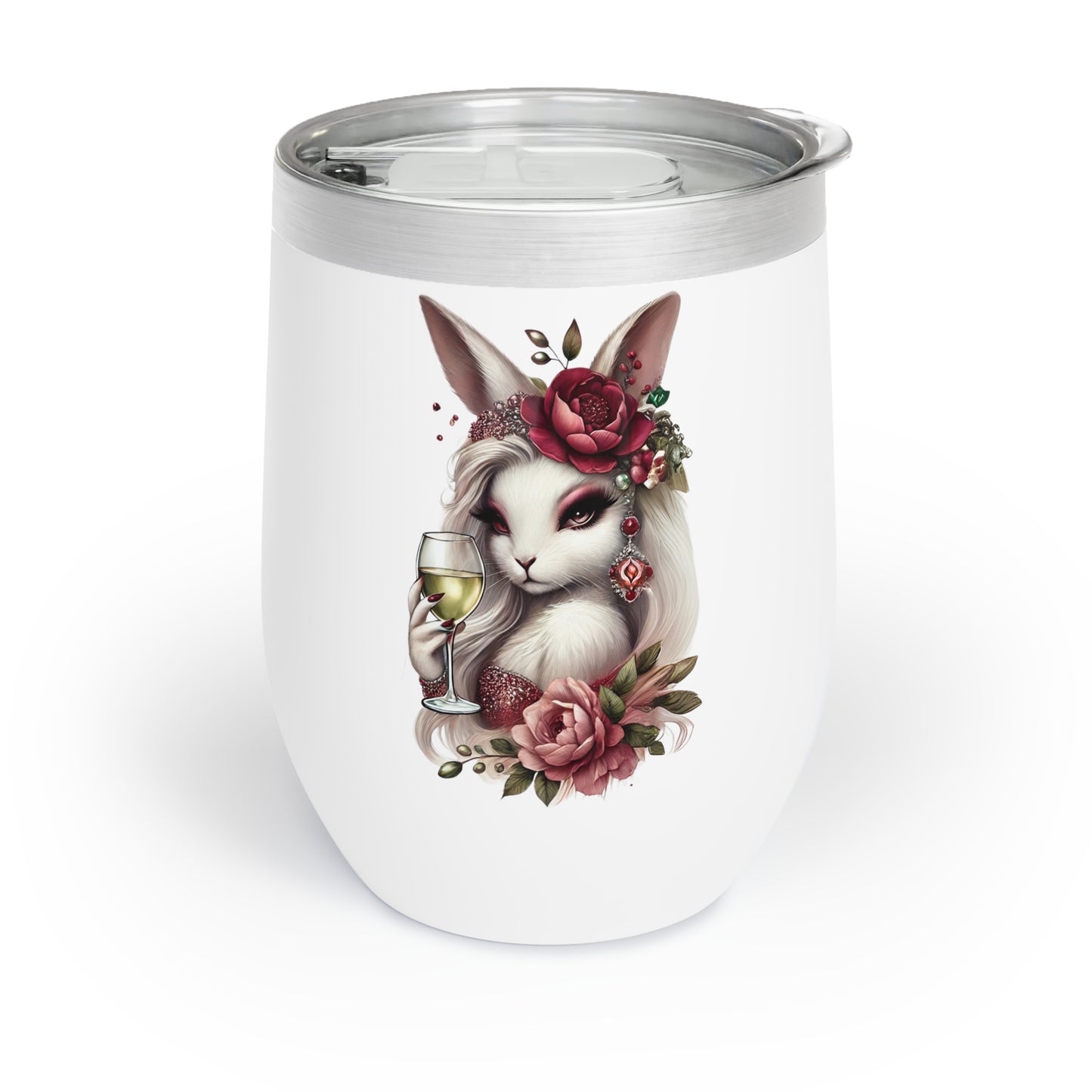 Rosalie Rouge – Glam Bunny Wine Tumbler (12oz)