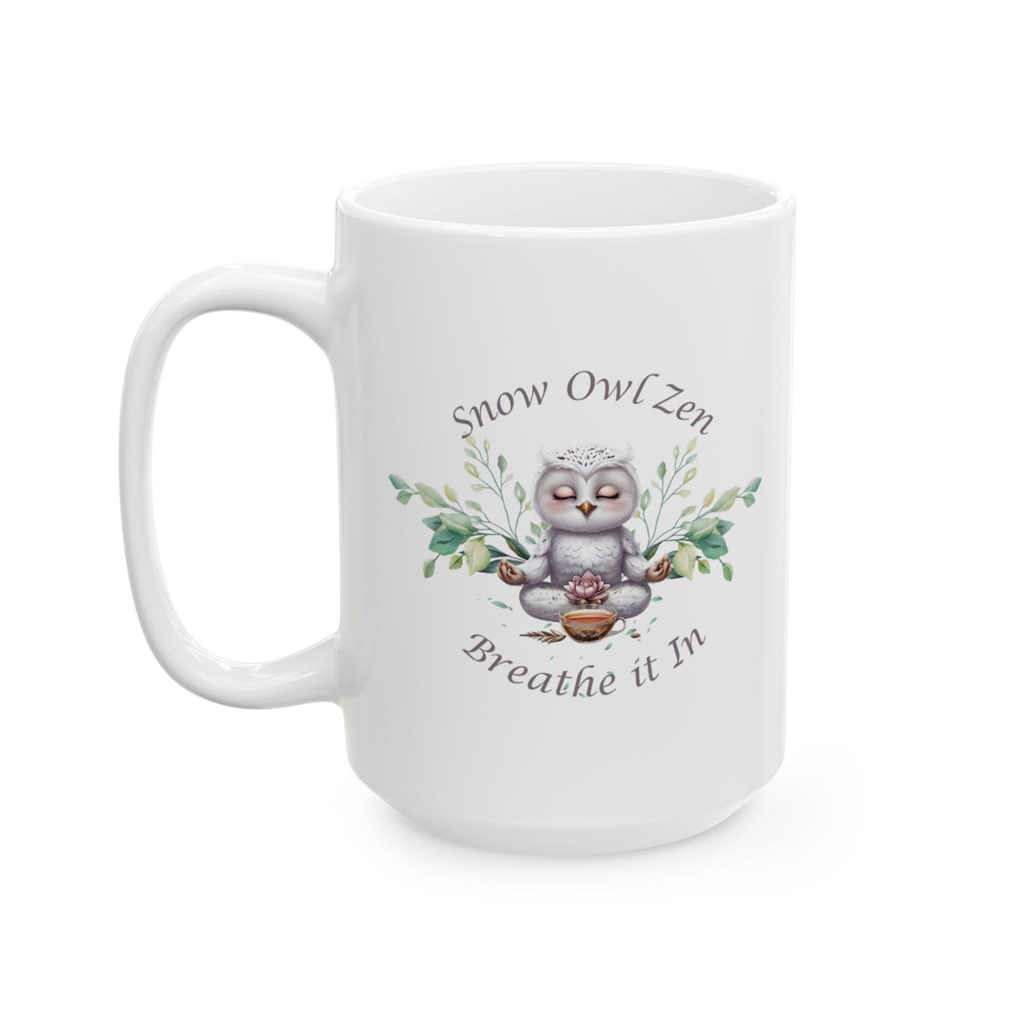 Snow Owl Zen Mug, (11oz, 15oz)