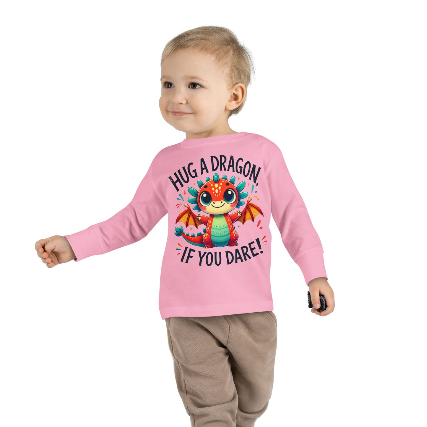 Hug a Dragon… If You Dare! 🐉🔥 Toddler Long Sleeve Tee