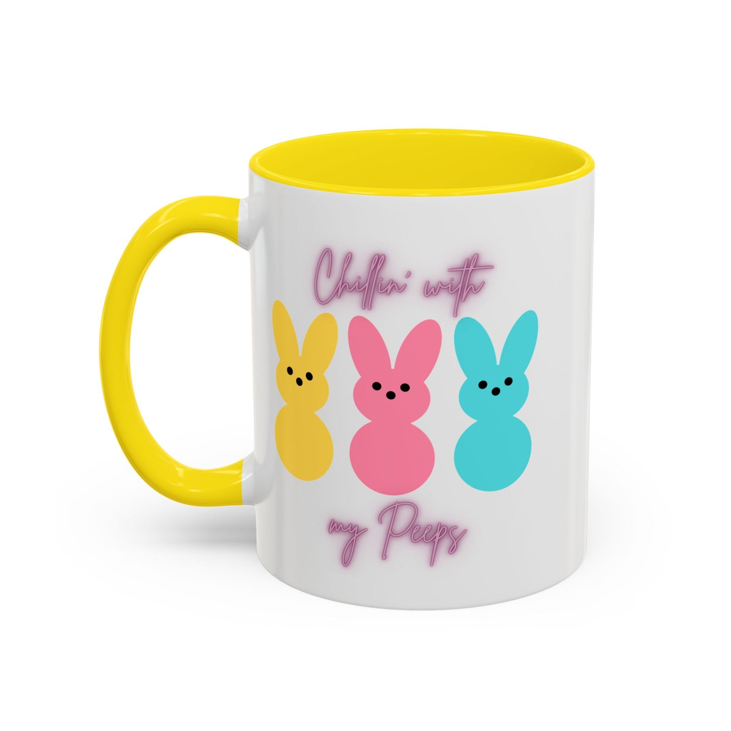 “Chillin’ with My Peeps” – Pastel Cutie Accent Mug (11oz, 15oz)