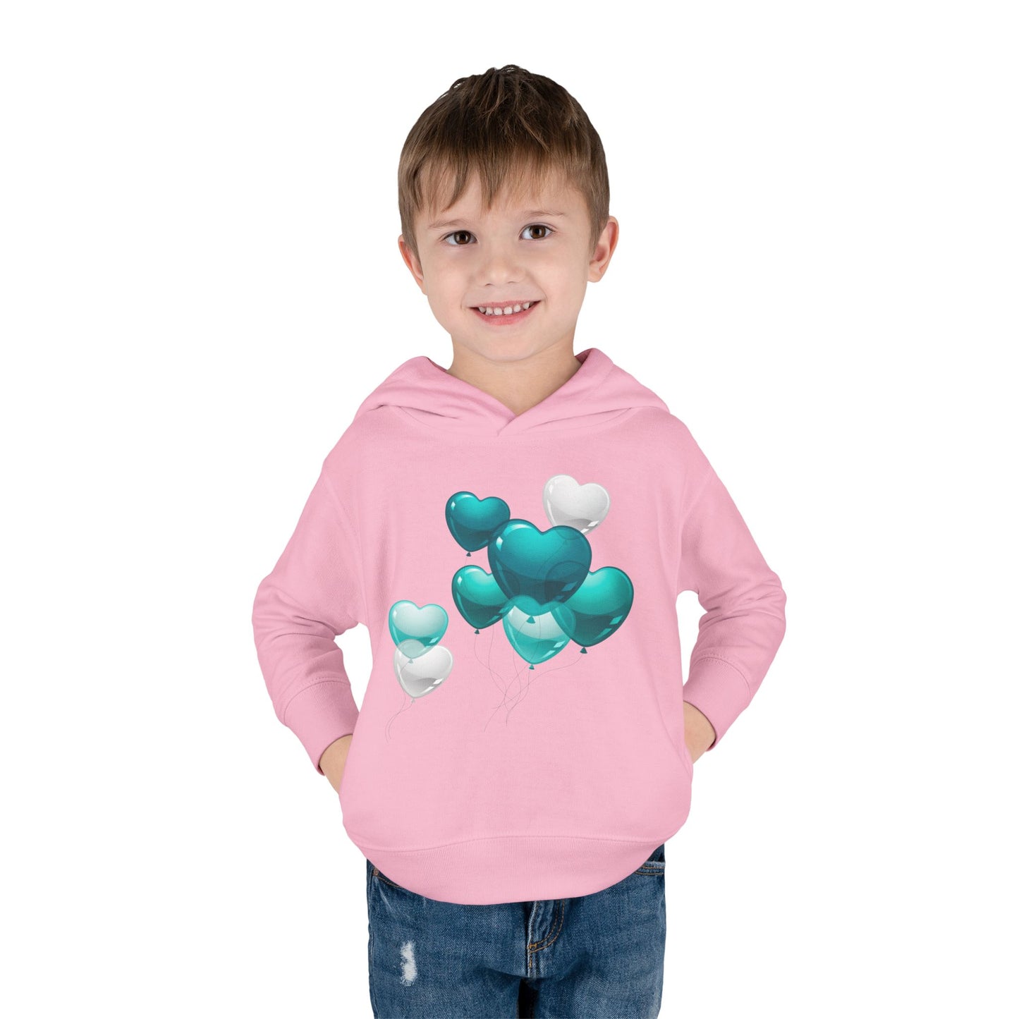 "Heartful Teal Balloons" Toddler Hoodie