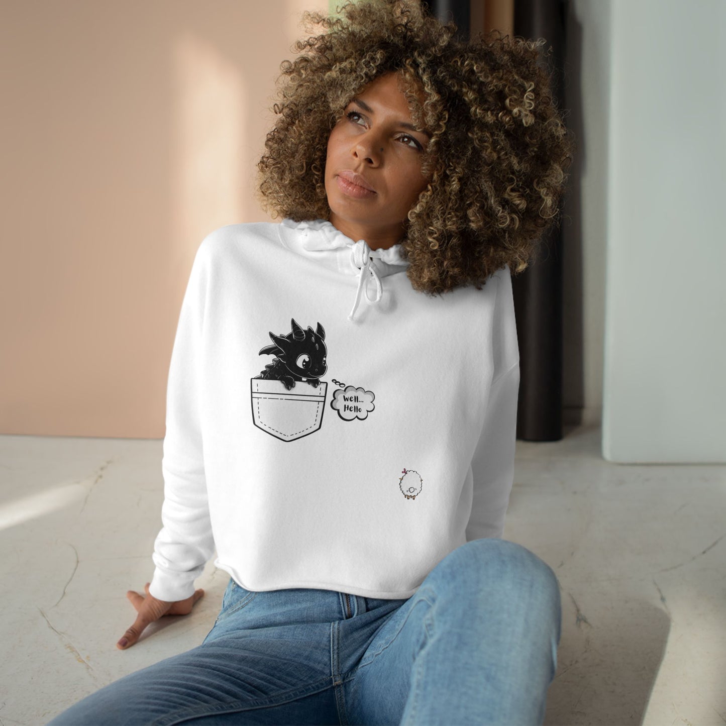 Well...Hello π Cropped Hoodie