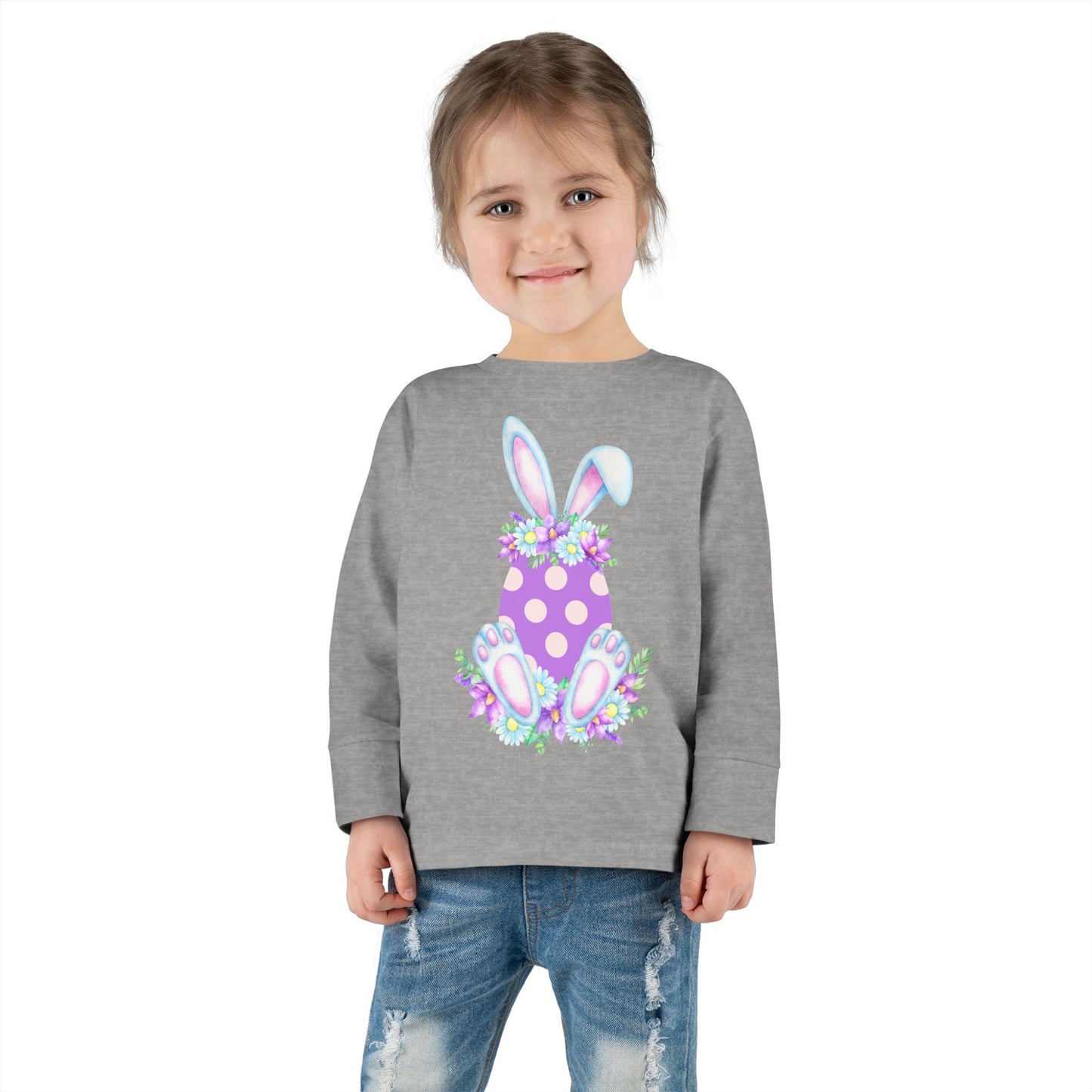 Purple Polka Dot Bunny β Toddler Long Sleeve Tee ππ