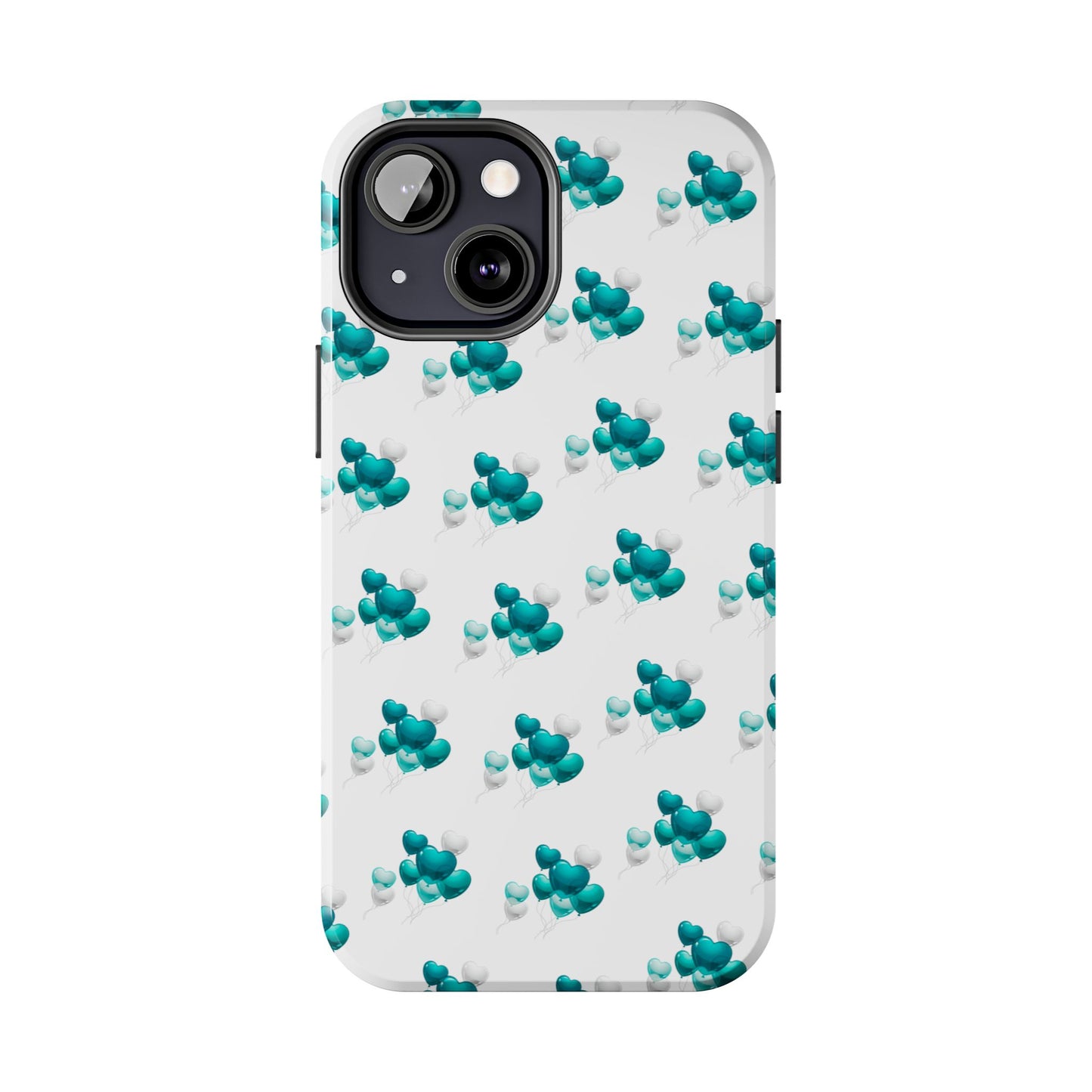 "Teal Heart Balloons" Tough Phone Case