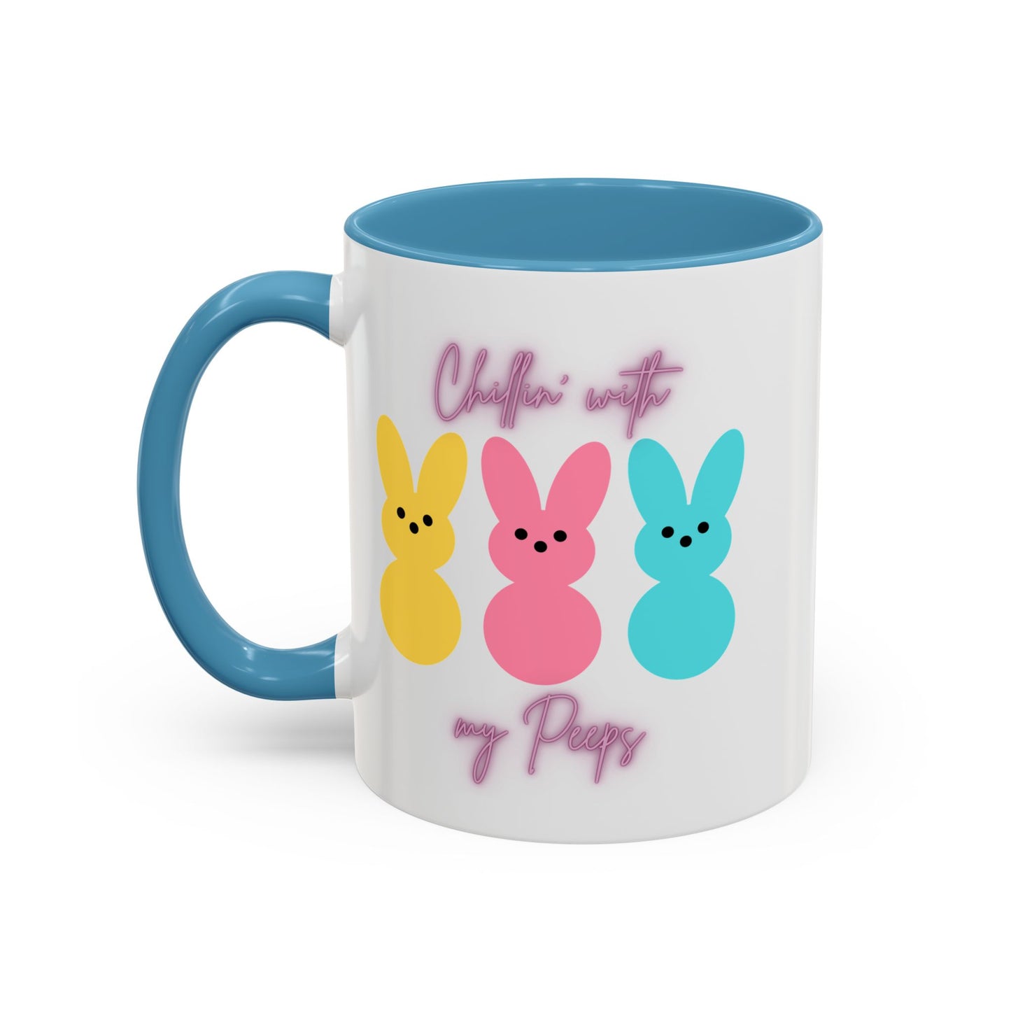 “Chillin’ with My Peeps” – Pastel Cutie Accent Mug (11oz, 15oz)