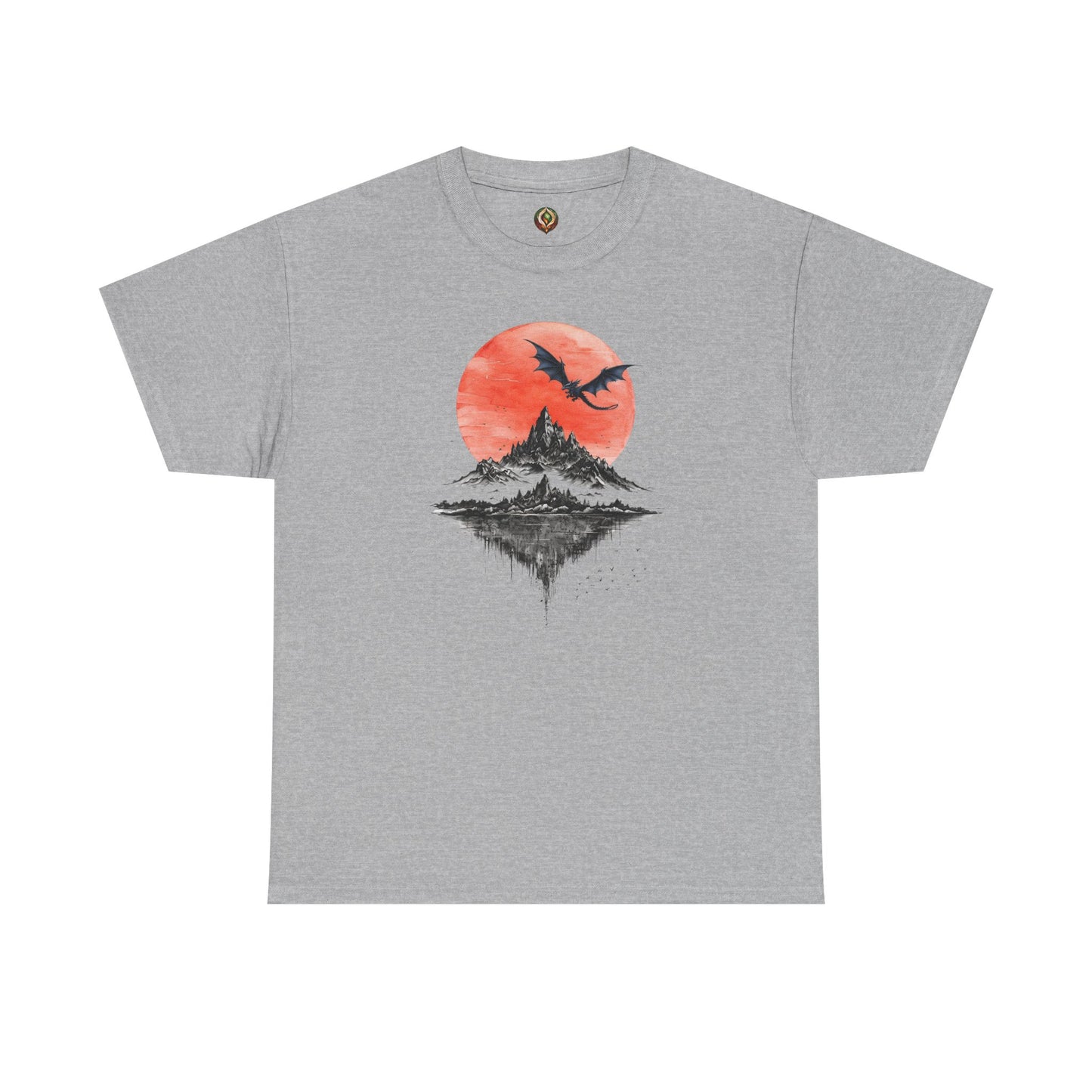 Rising Shadows 🌙 Dragon & Mountain Graphic Unisex Tee