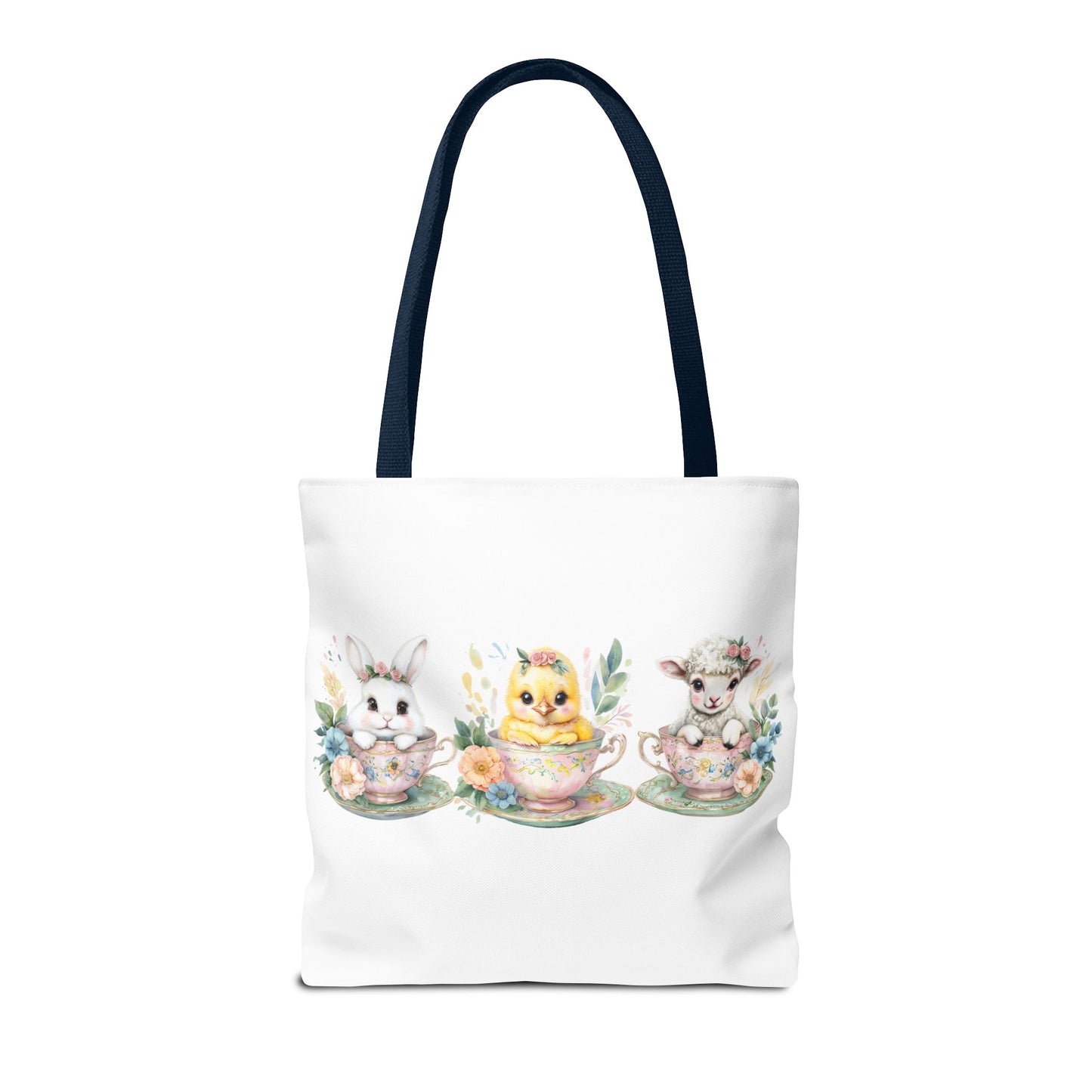 “Springtime Sippers” – Easter Teacup Cuties Tote Bag 🐰🐣🐑