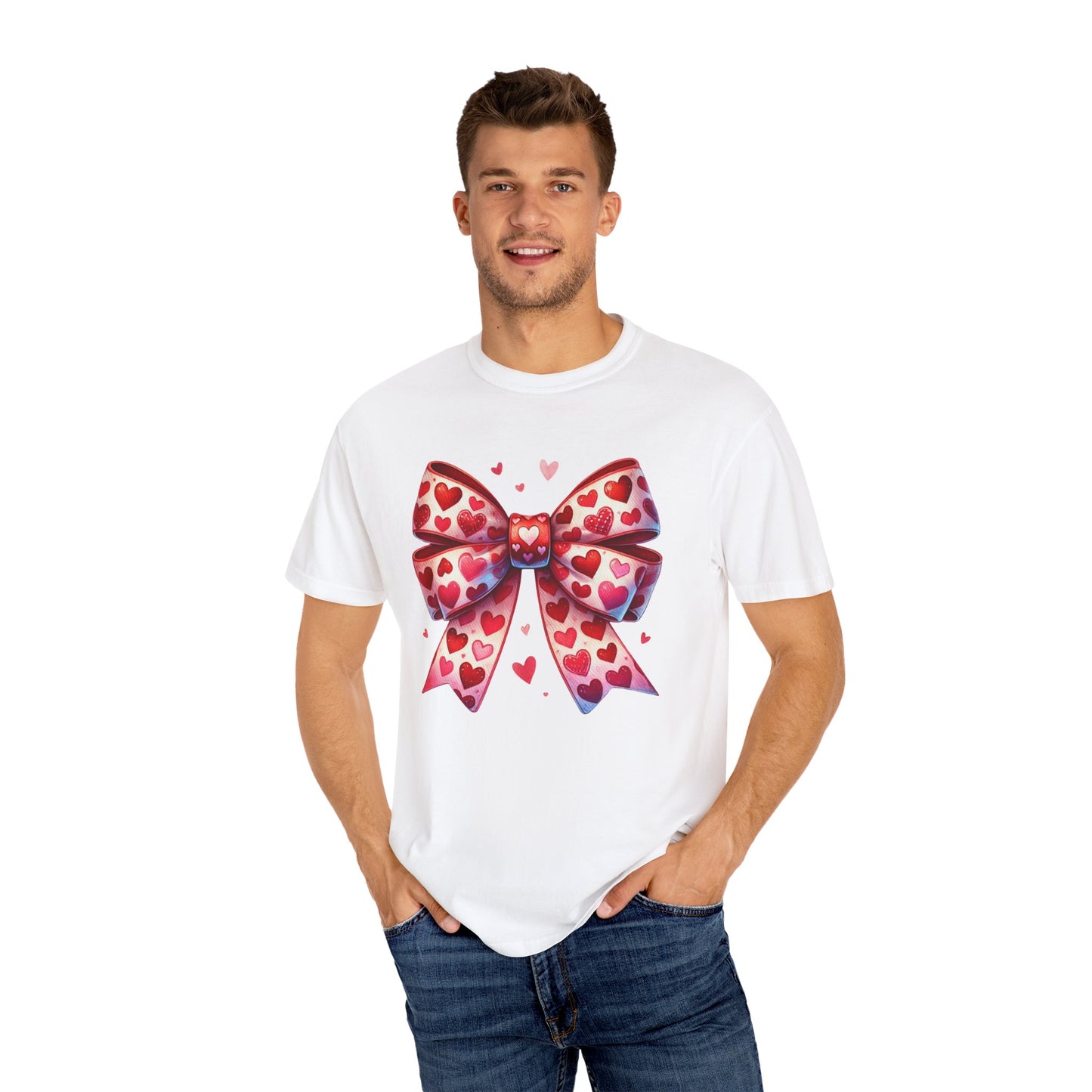 "Sweetheart Bow" Garment-Dyed Unisex T-Shirt