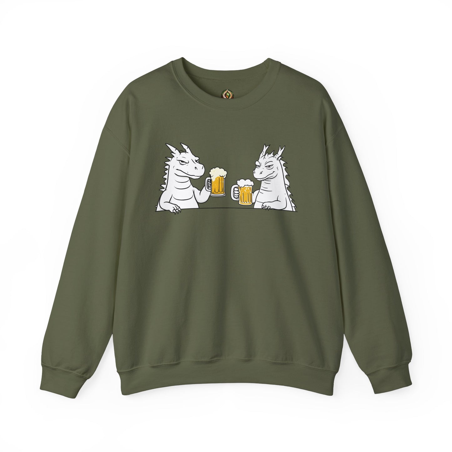Dragon Cheers Crewneck Sweatshirt β Cozy, Quirky, and Brew-tiful π»π