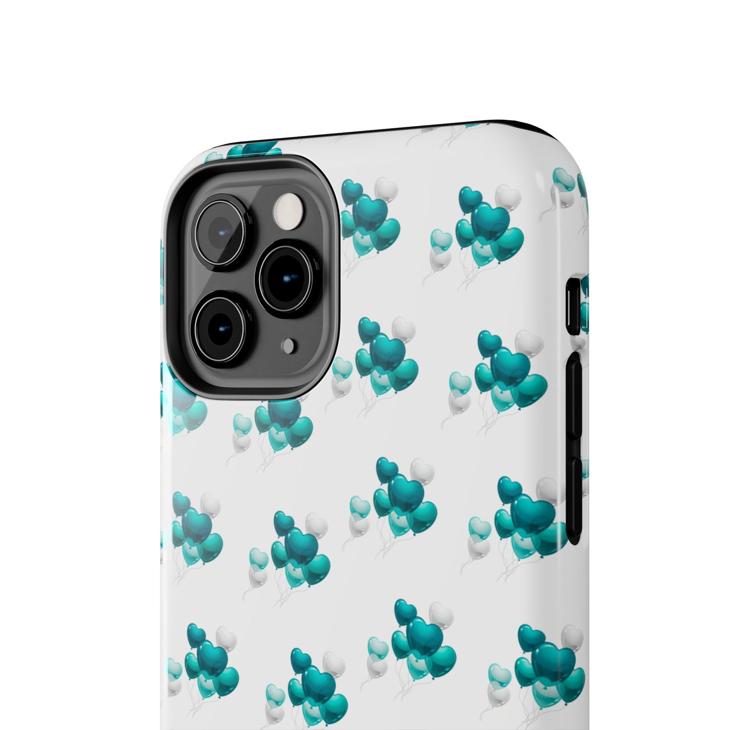 "Teal Heart Balloons" Tough Phone Case