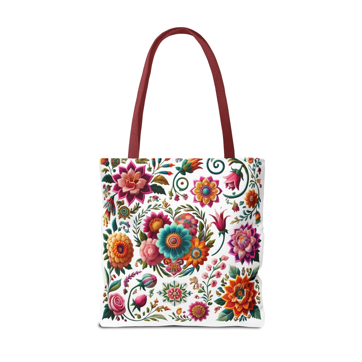 Vibrant Blooms Floral Embroidered-Style Tote Bag ๐ธ ๐ฟ