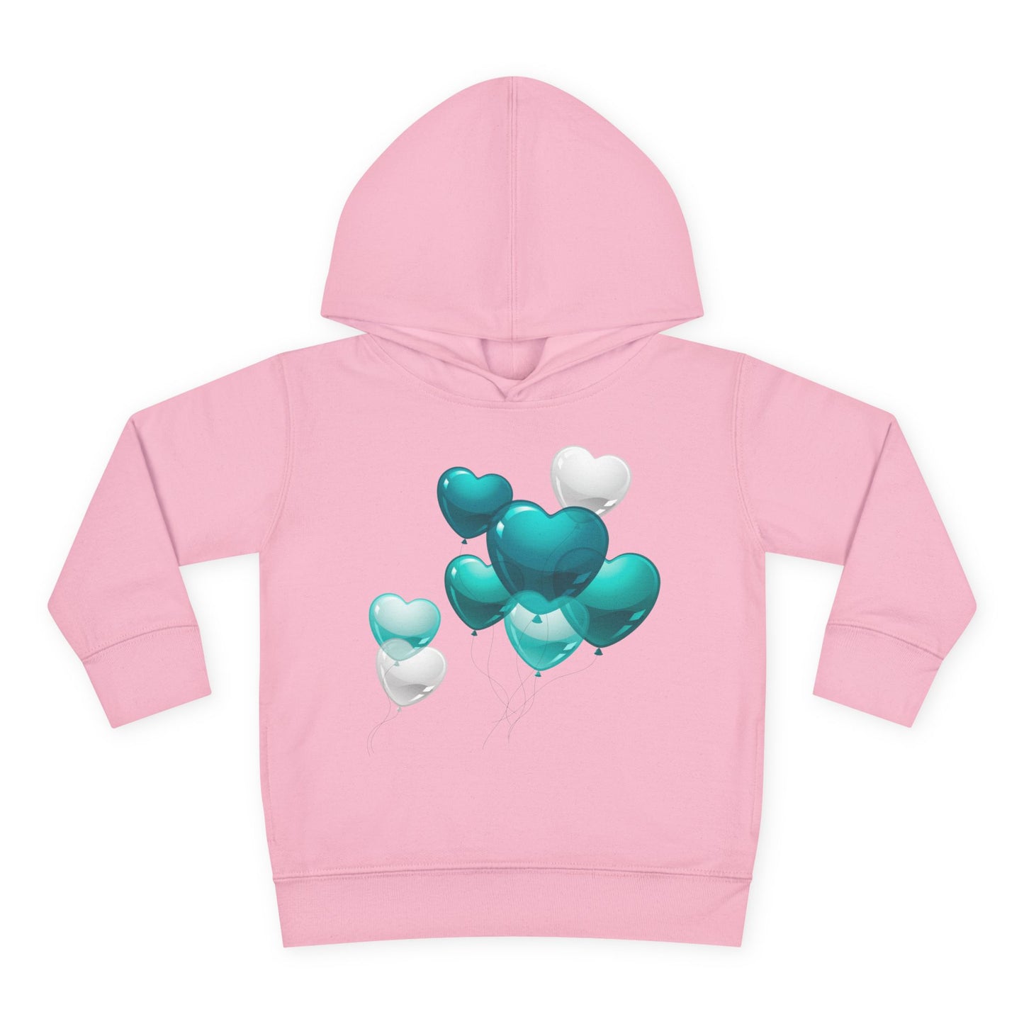 "Heartful Teal Balloons" Toddler Hoodie