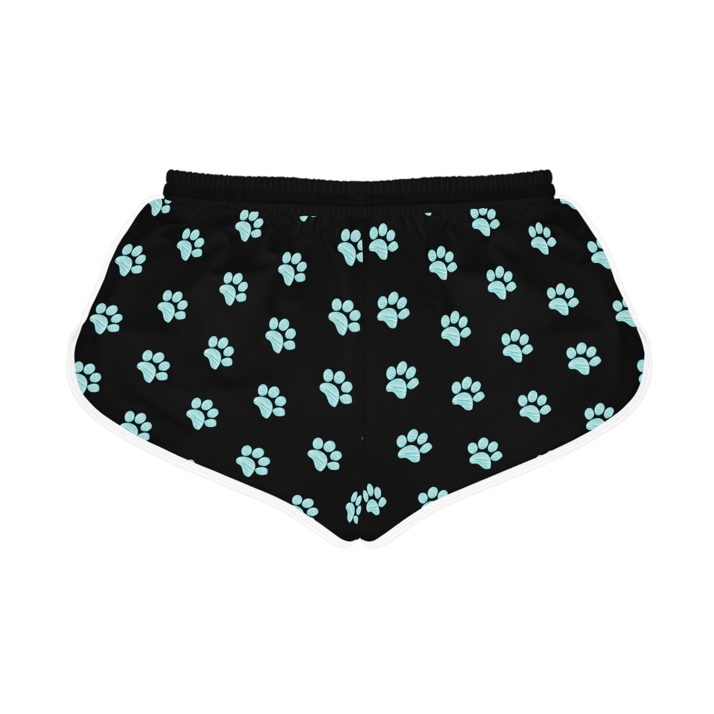 Pawfectly Chill Women's Relaxed Shorts – Teal Paw Print