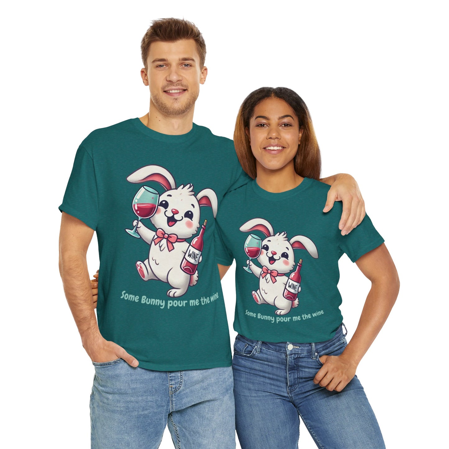 Some Bunny Pour Me the Wine – Unisex Heavy Cotton Tee 🐰🍷