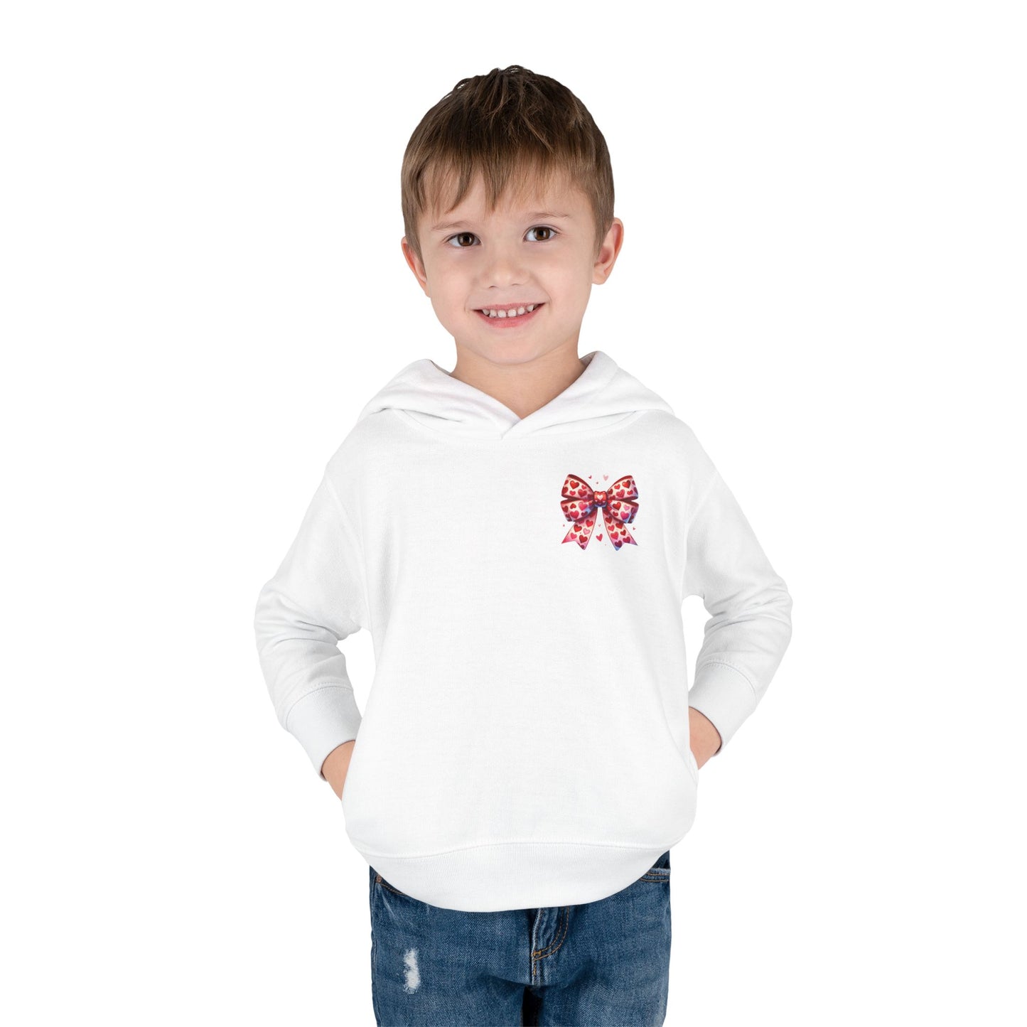 "Tied with Love" Heart Bow Toddler Hoodie
