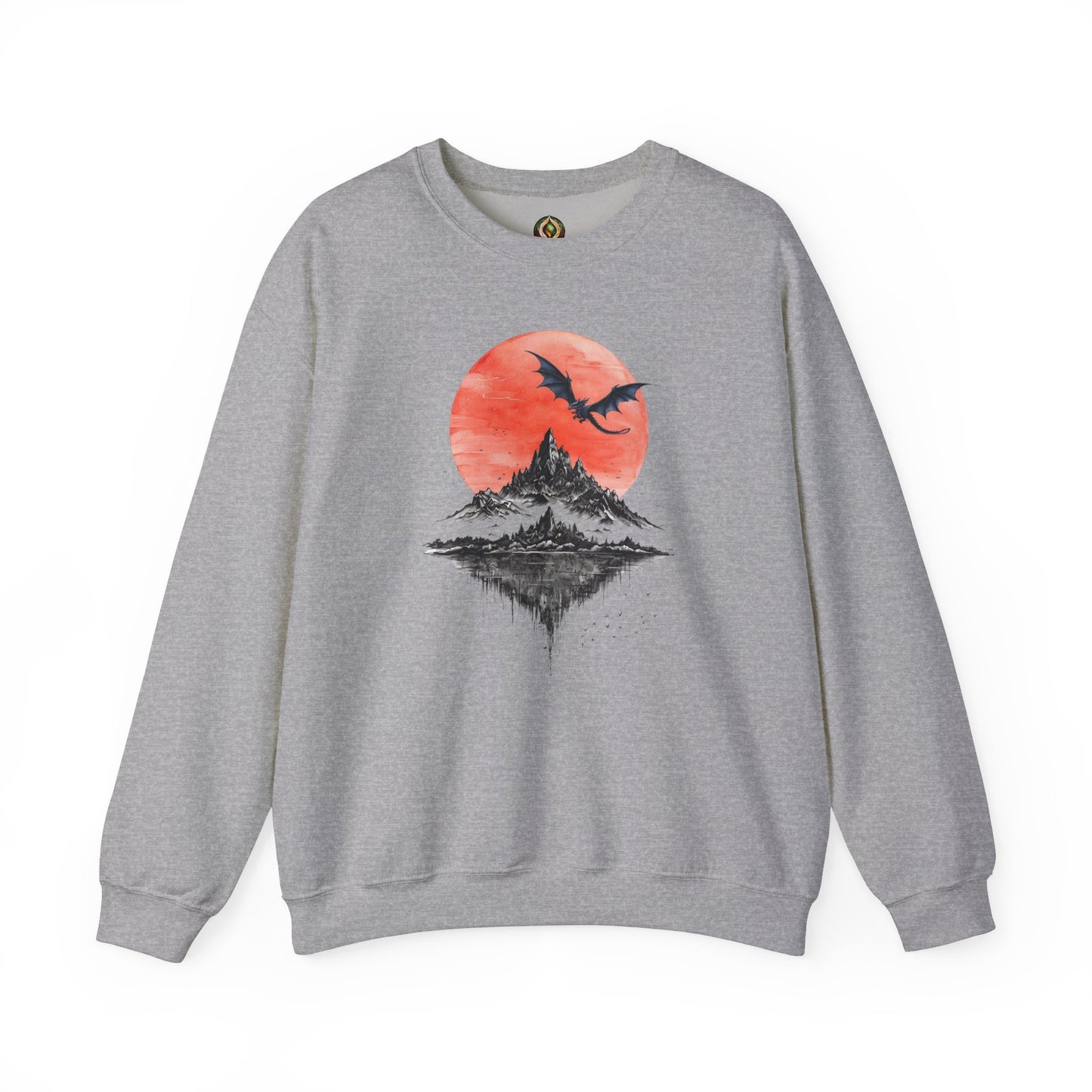 Rising Shadows 🌙 Dragon & Mountain Crewneck Sweatshirt