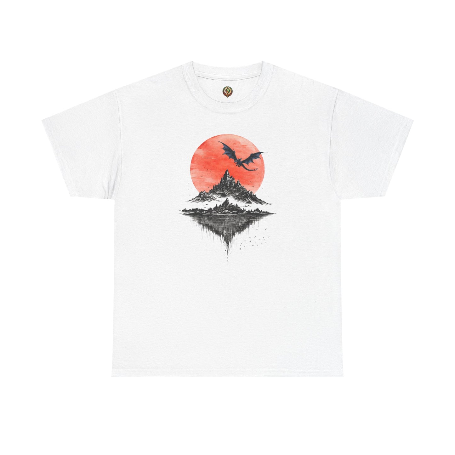 Rising Shadows 🌙 Dragon & Mountain Graphic Unisex Tee