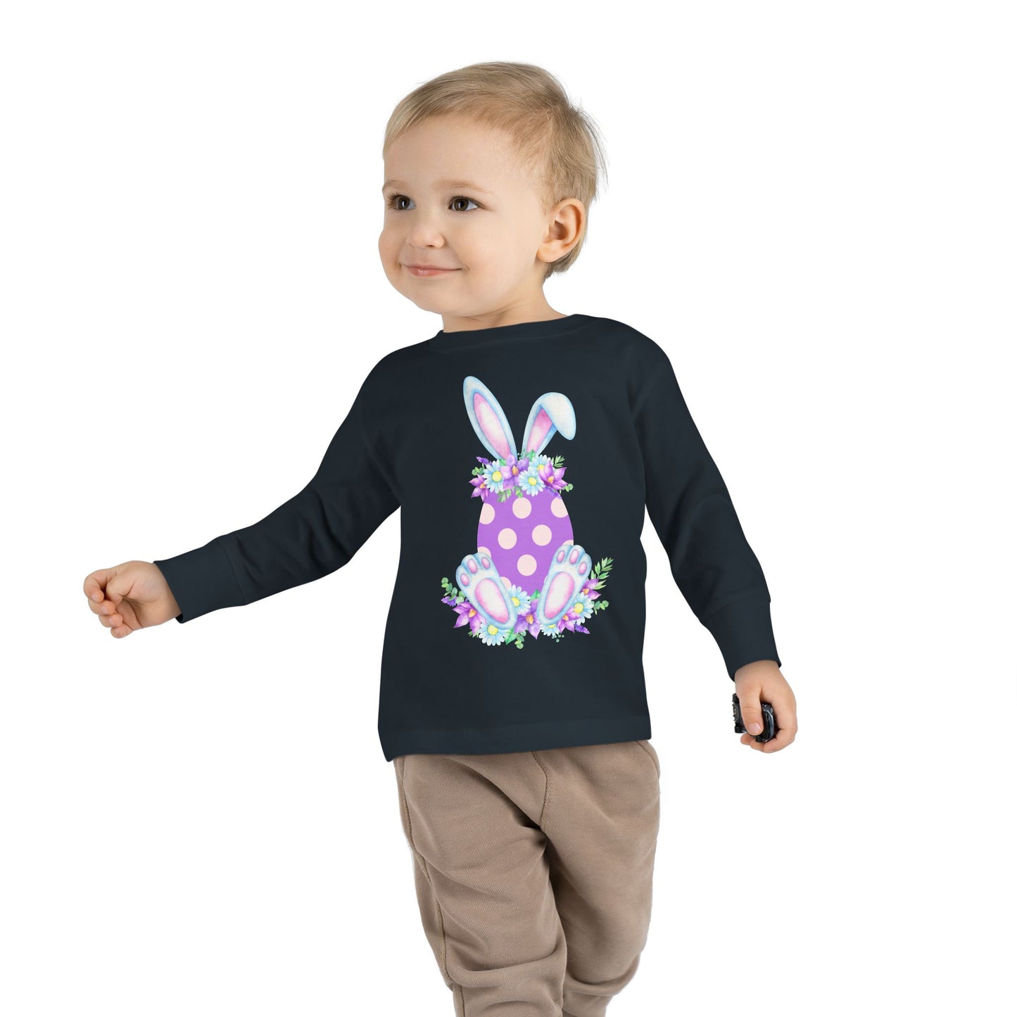 Purple Polka Dot Bunny β Toddler Long Sleeve Tee ππ