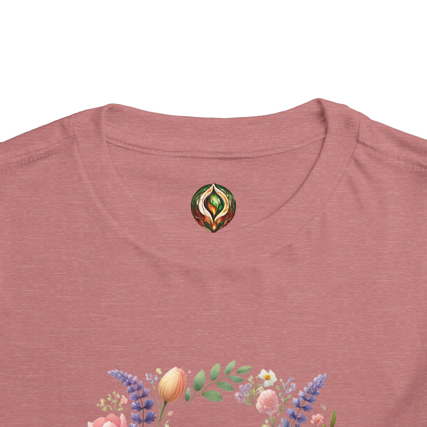 “Happy Easter” – Toddler Floral Wreath Tee 🌸🐣
