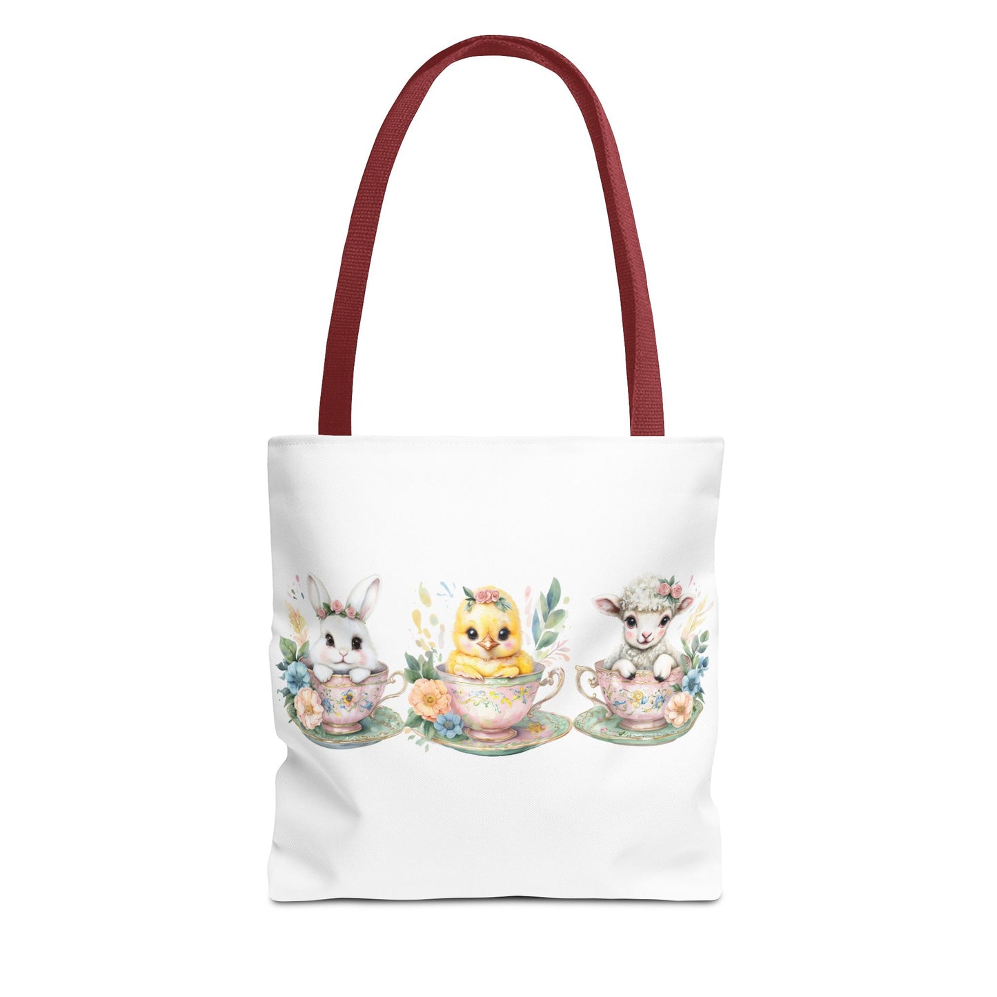 “Springtime Sippers” – Easter Teacup Cuties Tote Bag 🐰🐣🐑