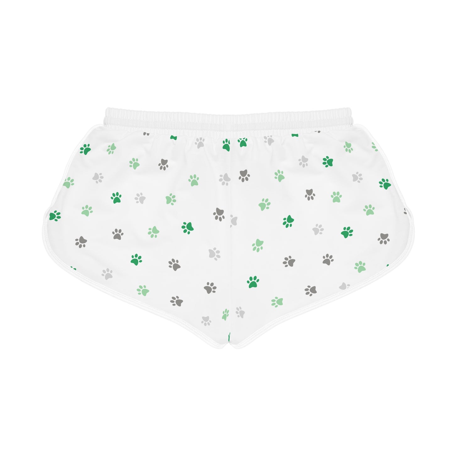 Lucky Paw Relaxed Shorts – Green & Gray Paw Print