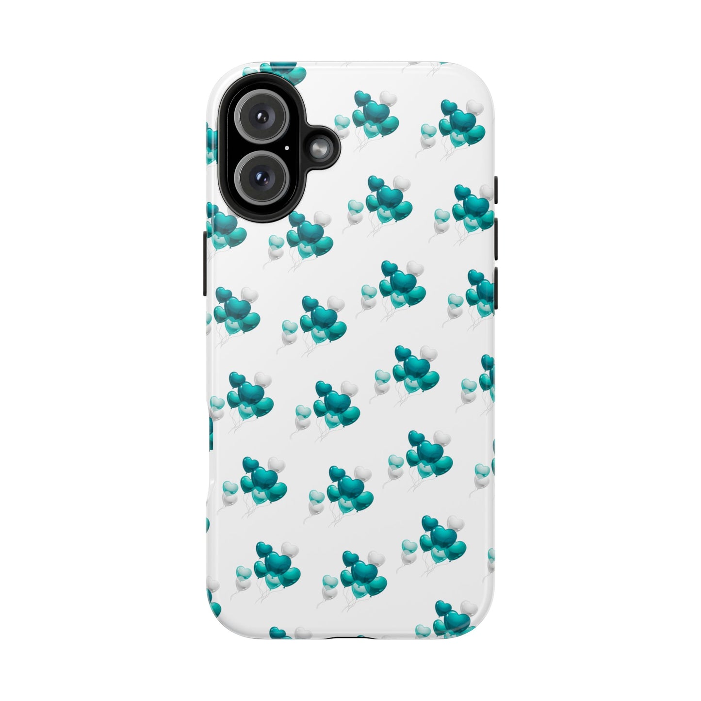 "Teal Heart Balloons" Tough Phone Case