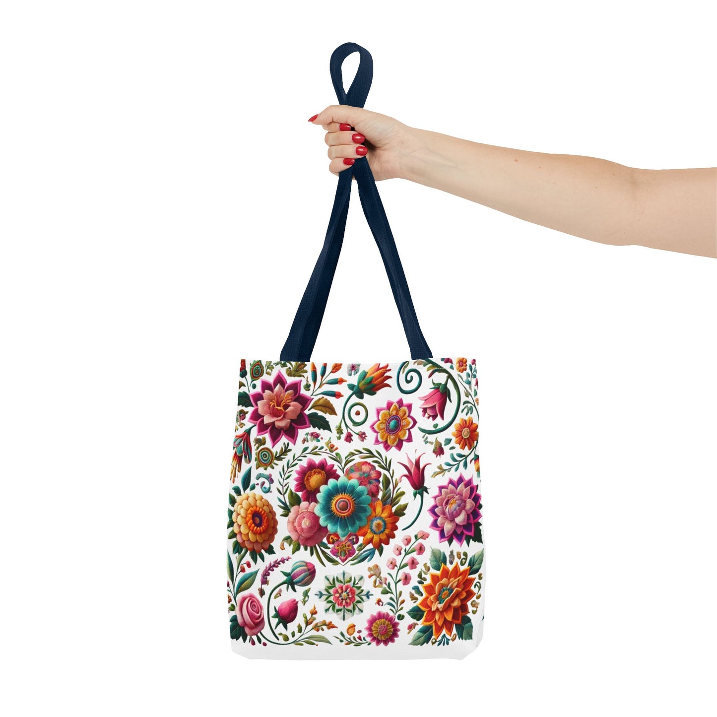 Vibrant Blooms Floral Embroidered-Style Tote Bag ๐ธ ๐ฟ