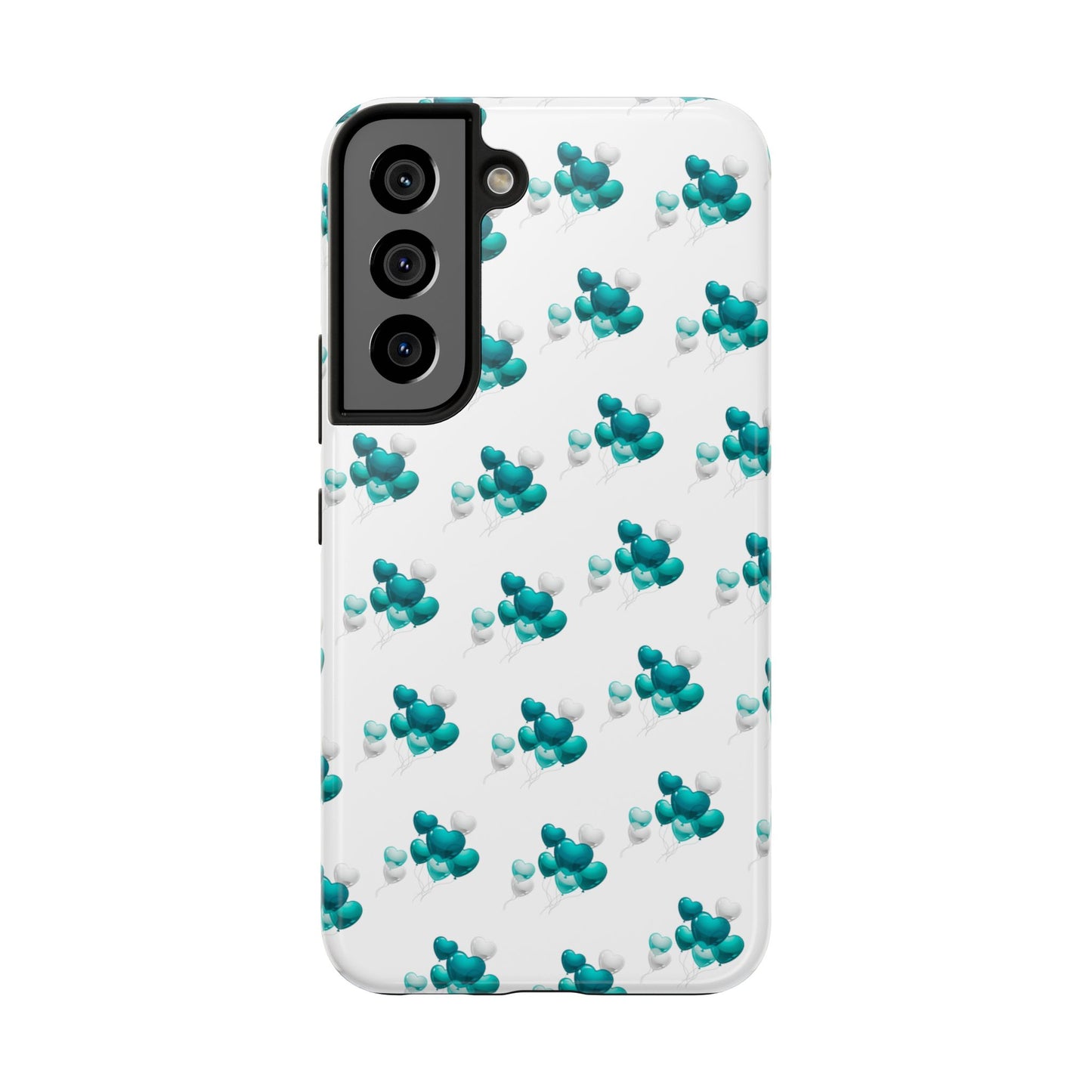 "Teal Heart Balloons" Tough Phone Case