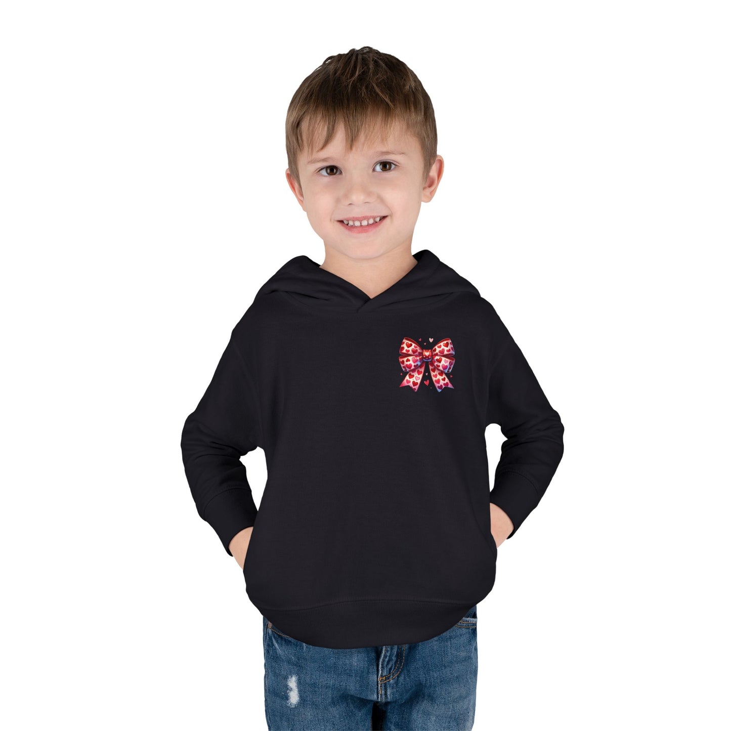"Tied with Love" Heart Bow Toddler Hoodie