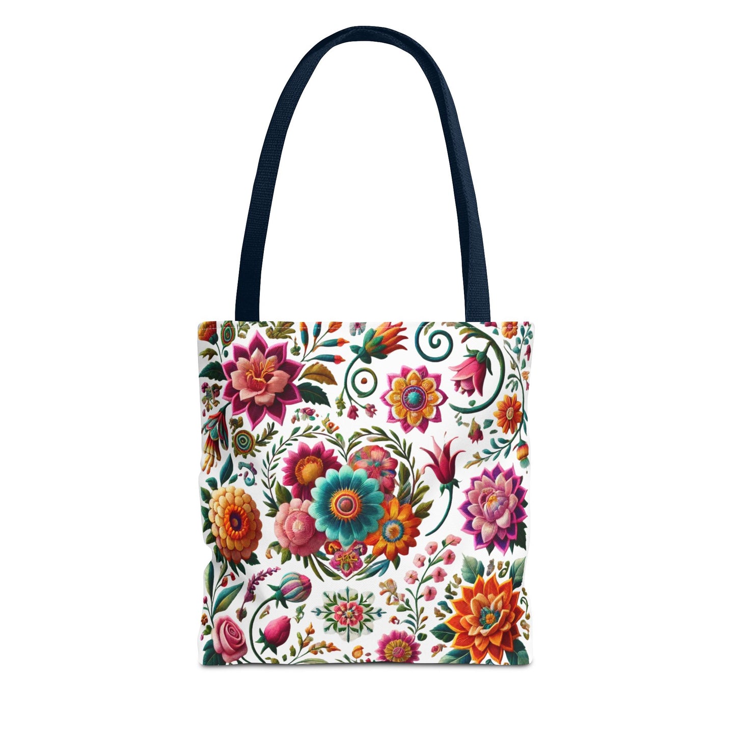 Vibrant Blooms Floral Embroidered-Style Tote Bag ๐ธ ๐ฟ