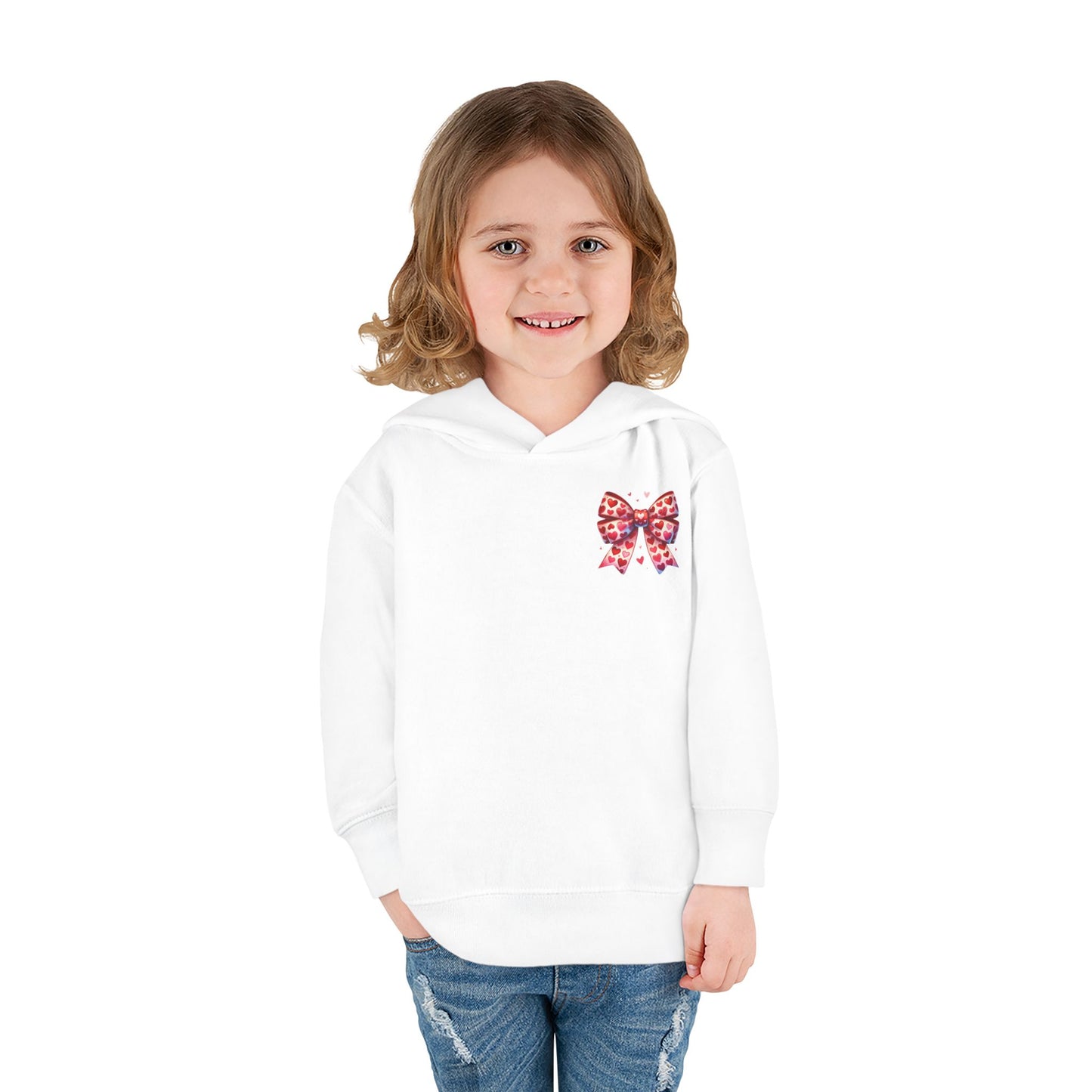 "Tied with Love" Heart Bow Toddler Hoodie