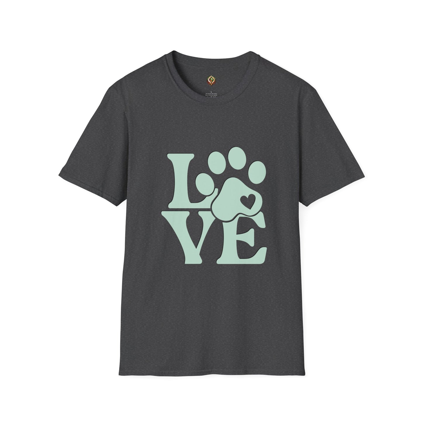 LOVE Paw Print Unisex T-Shirt – Mint & White Edition