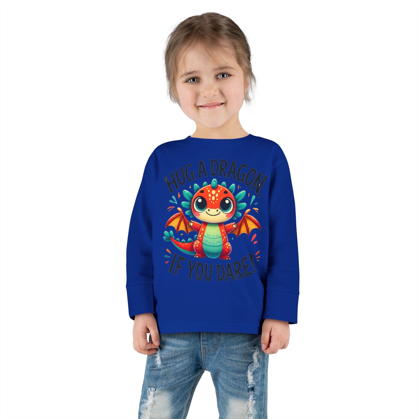 Hug a Dragon… If You Dare! 🐉🔥 Toddler Long Sleeve Tee