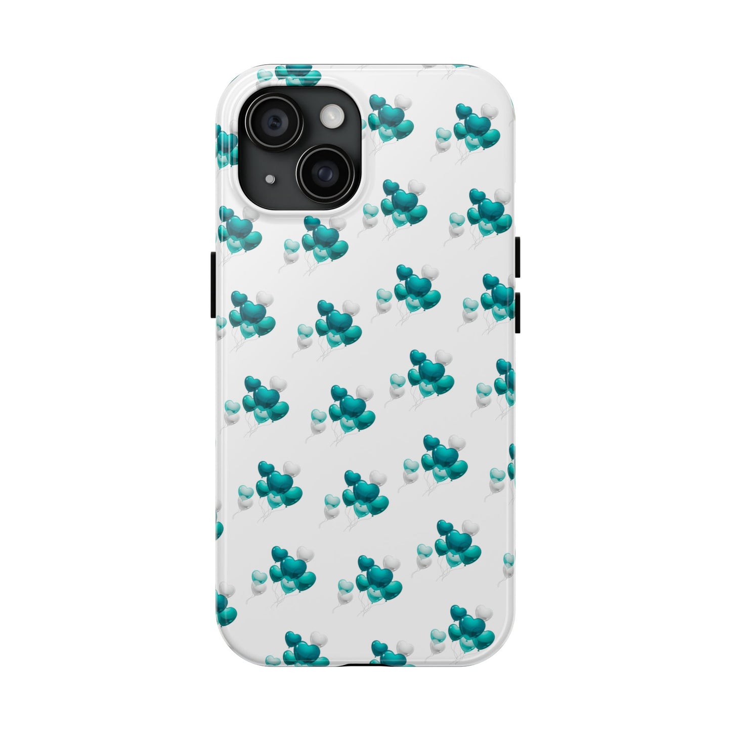 "Teal Heart Balloons" Tough Phone Case