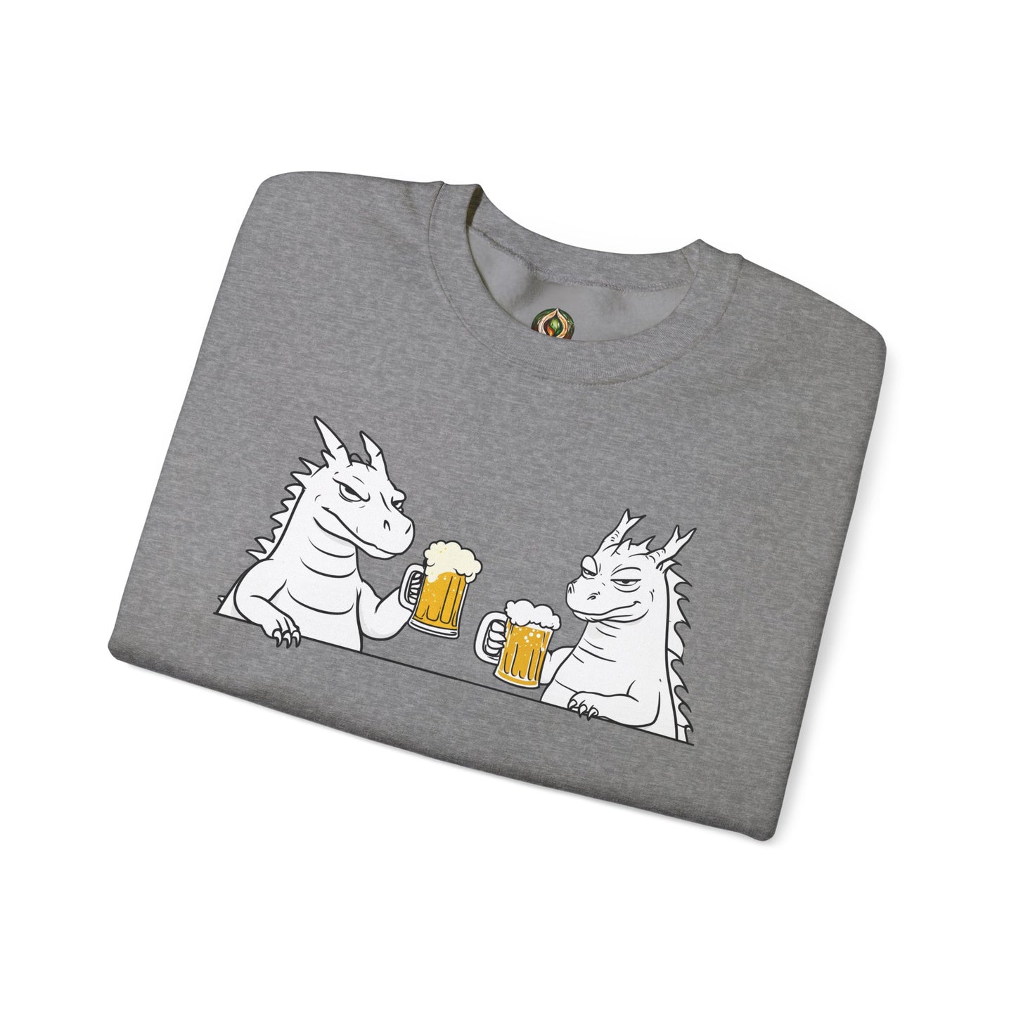 Dragon Cheers Crewneck Sweatshirt β Cozy, Quirky, and Brew-tiful π»π