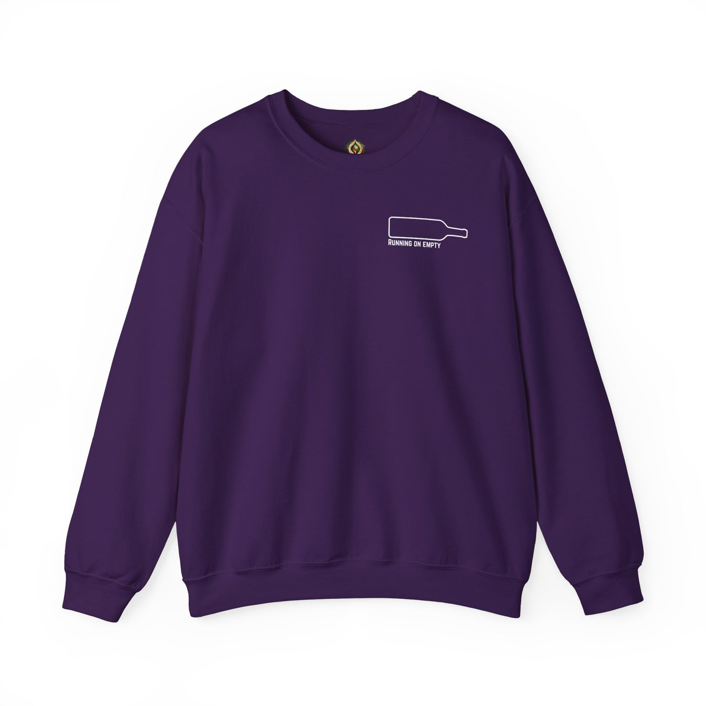 "Running on Empty" Unisex Crewneck Sweatshirt (Dark Humor Edition)