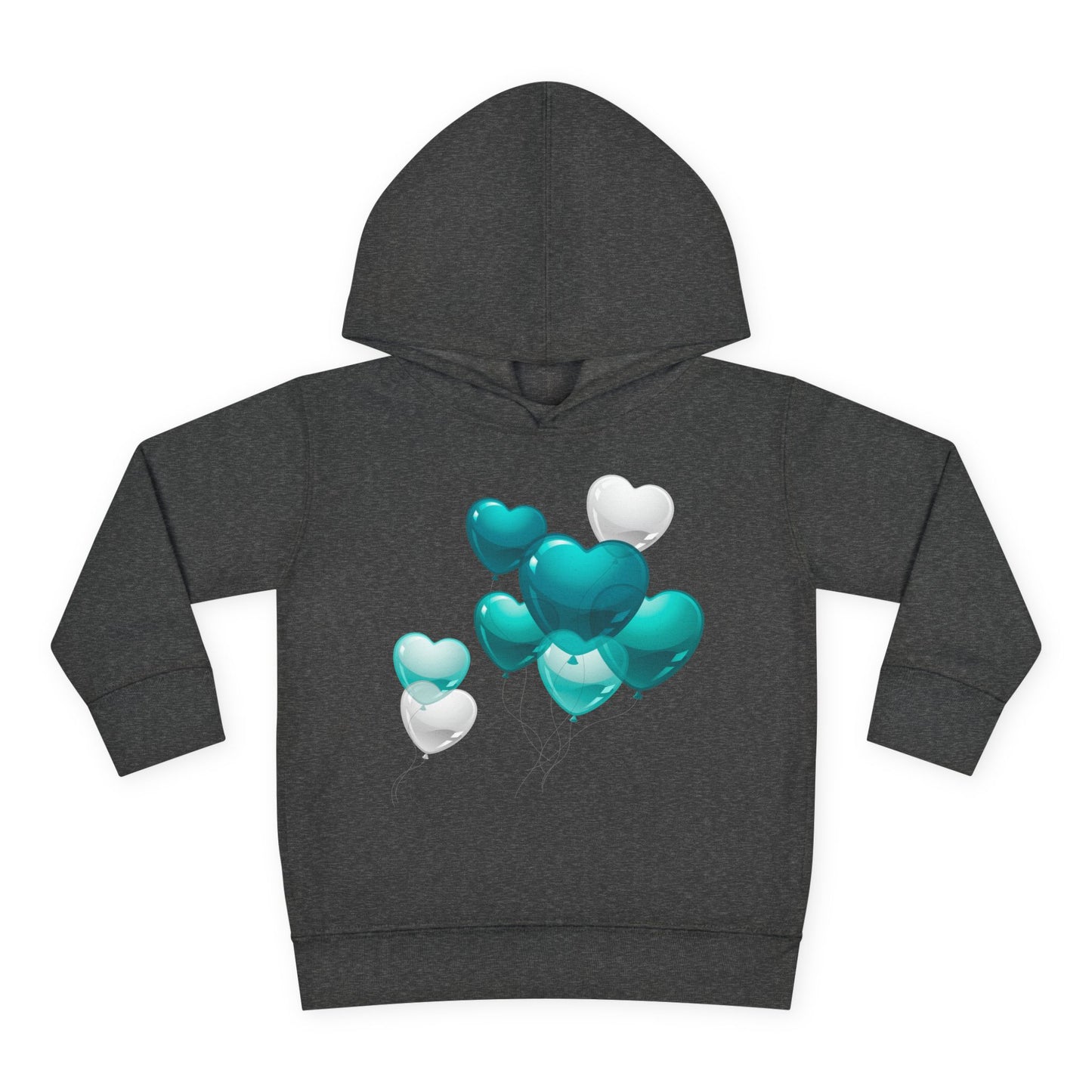 "Heartful Teal Balloons" Toddler Hoodie