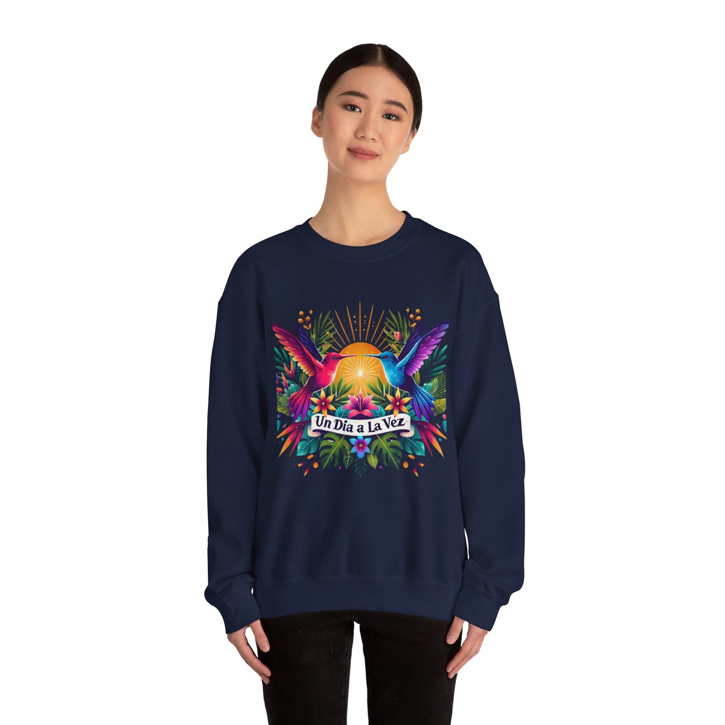 "Un Día a La Vez" Tropical Sunrise Crewneck Sweatshirt