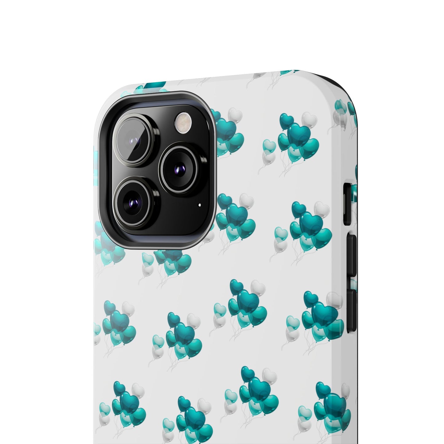 "Teal Heart Balloons" Tough Phone Case