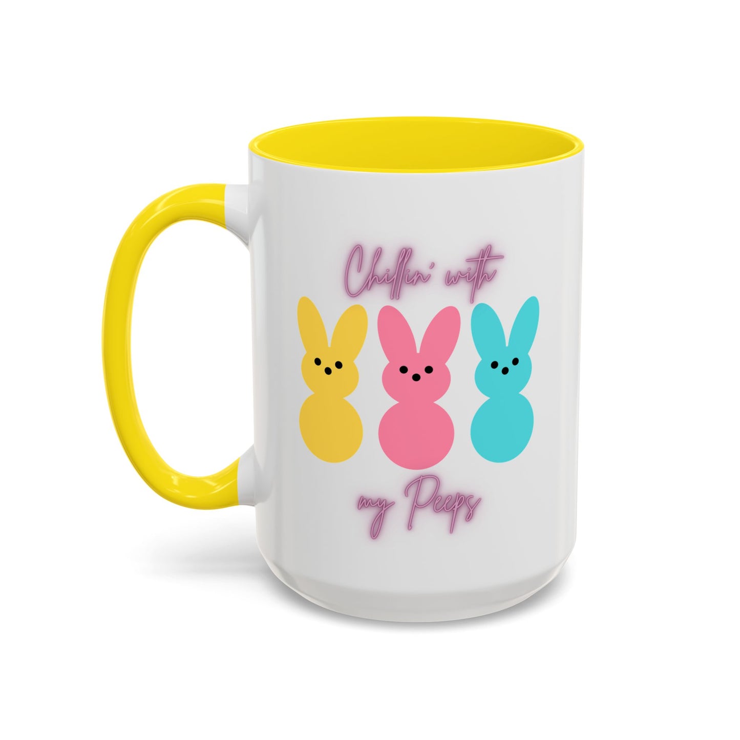 “Chillin’ with My Peeps” – Pastel Cutie Accent Mug (11oz, 15oz)